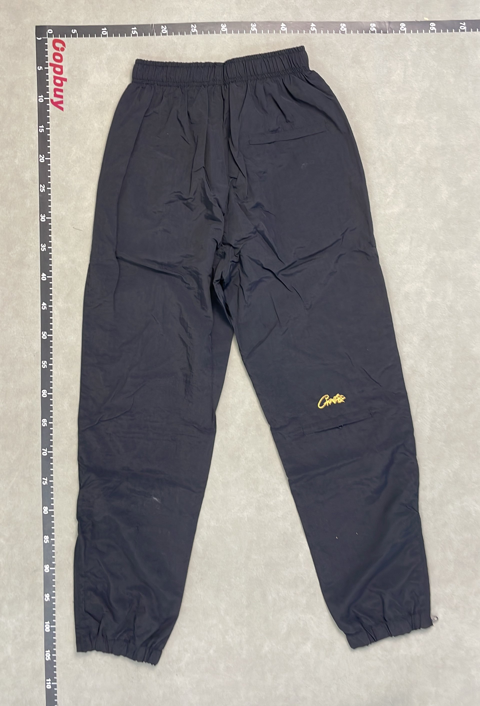 Black Embroidered Sweatpants with Elastic Waist