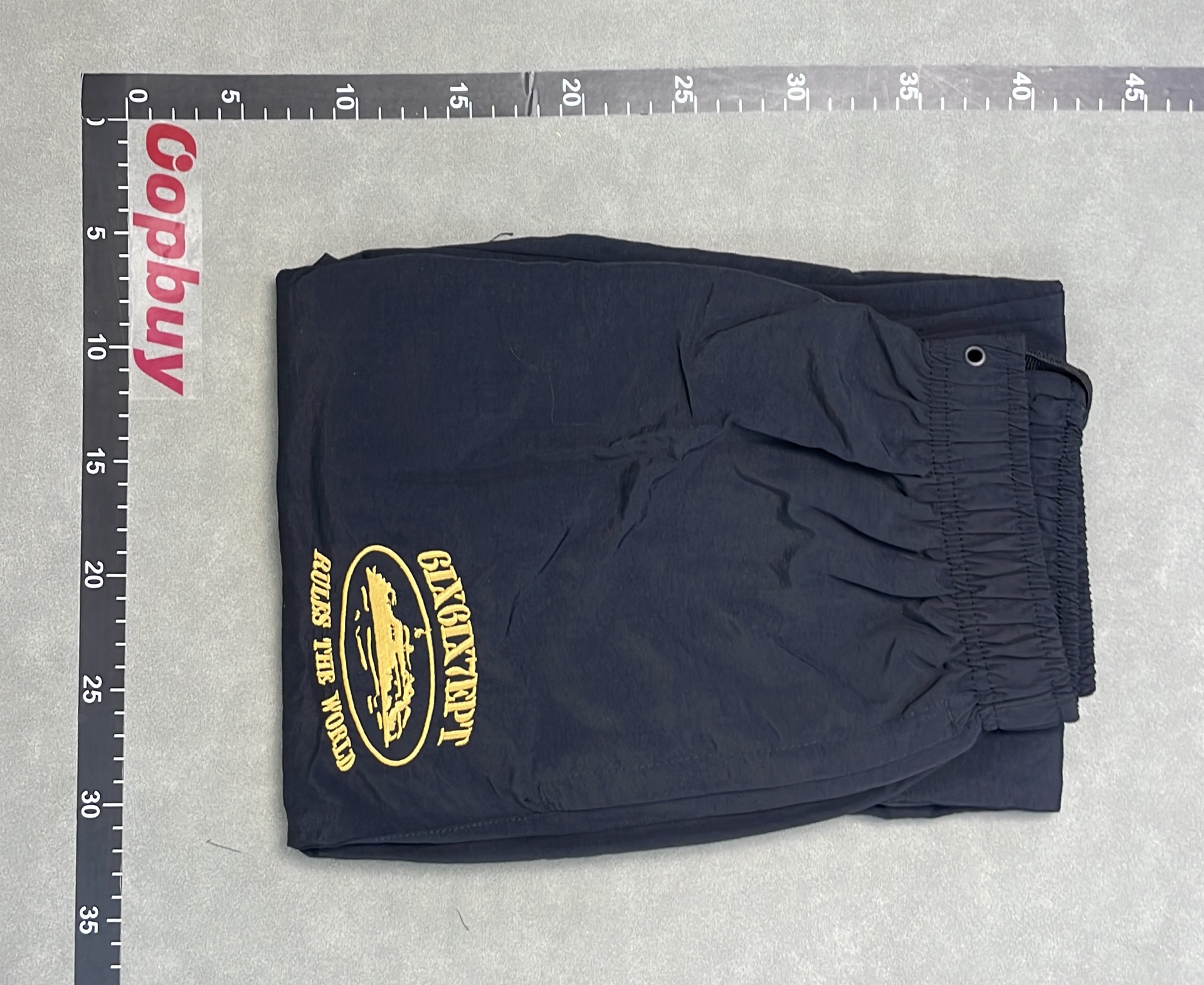Black Embroidered Sweatpants with Elastic Waist