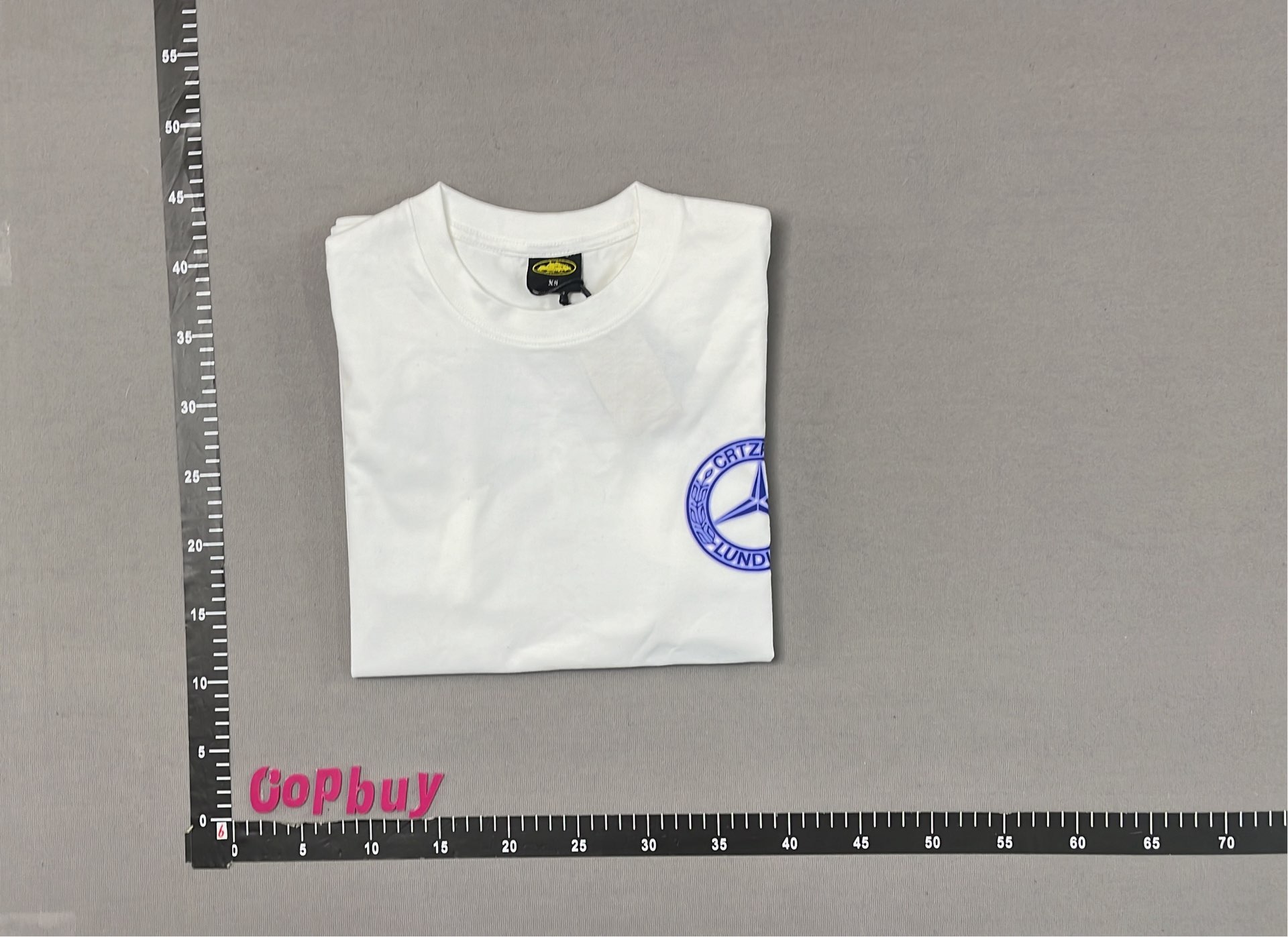 White T-Shirt with Blue CRTZRTW Logo Design