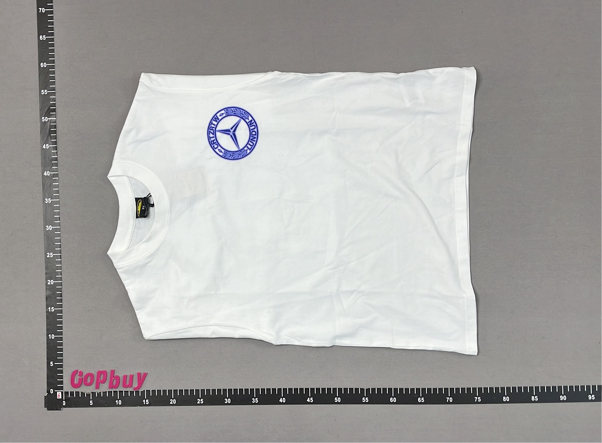 White T-Shirt with Blue CRTZRTW Logo Design