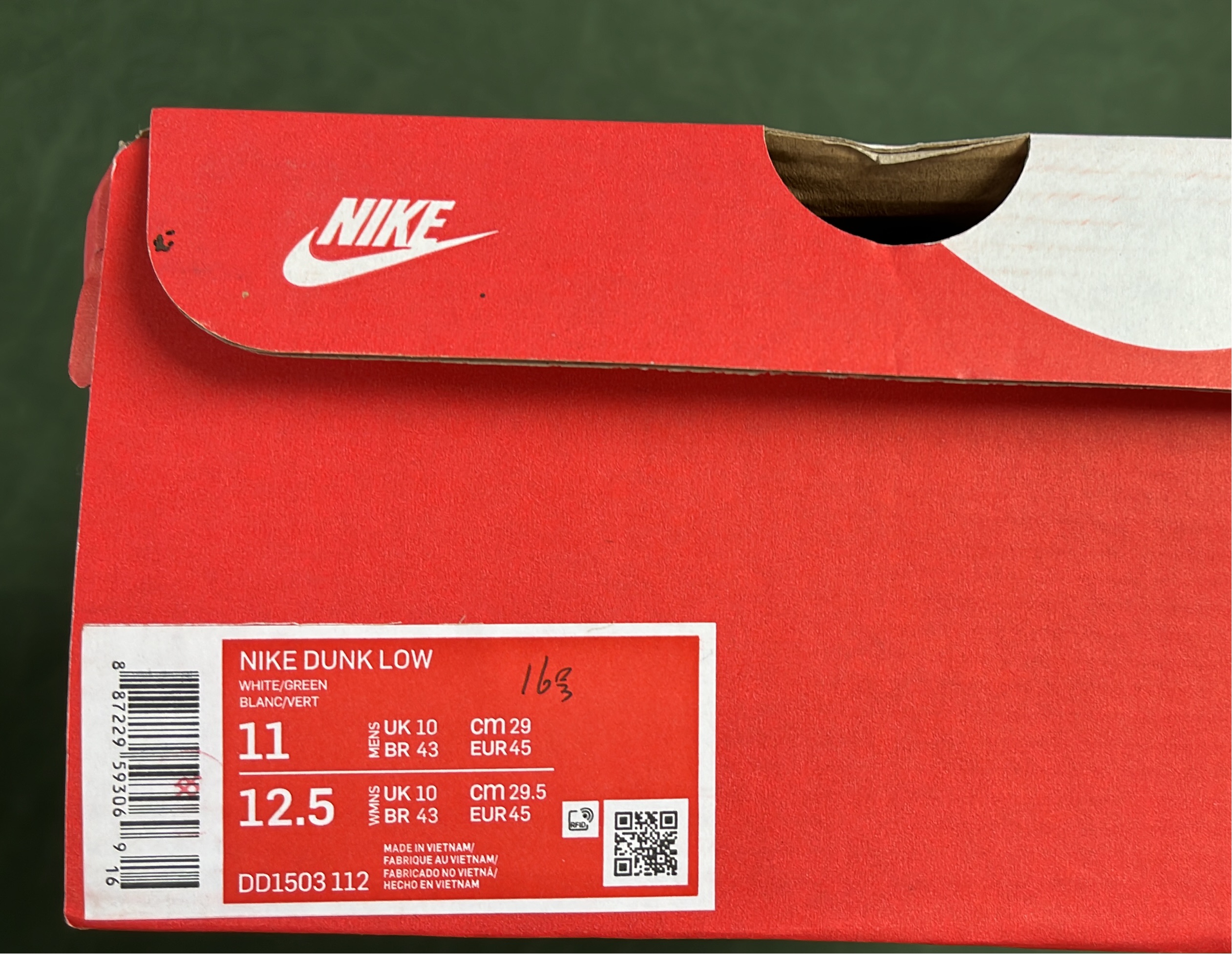 Blue and White Nike Dunk Low 42 Sneakers