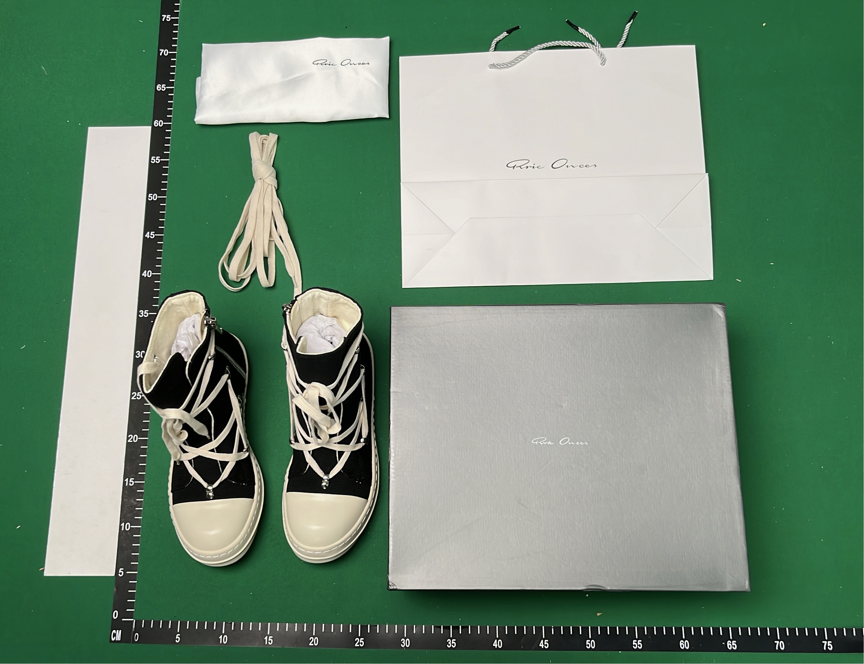 Black High-Top Canvas Sneakers with Cream Laces and Chunky Sole