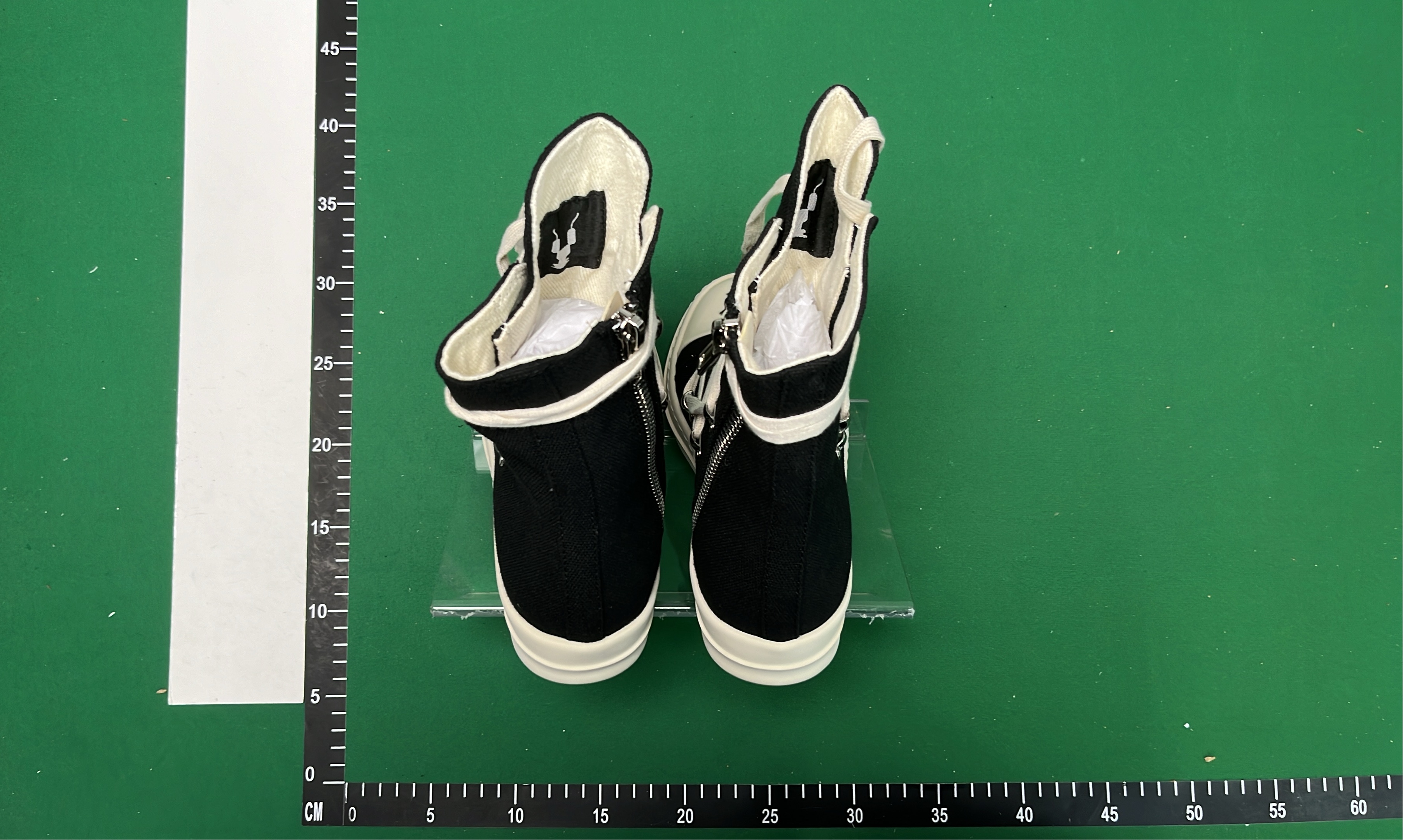 Black High-Top Canvas Sneakers with Cream Laces and Chunky Sole
