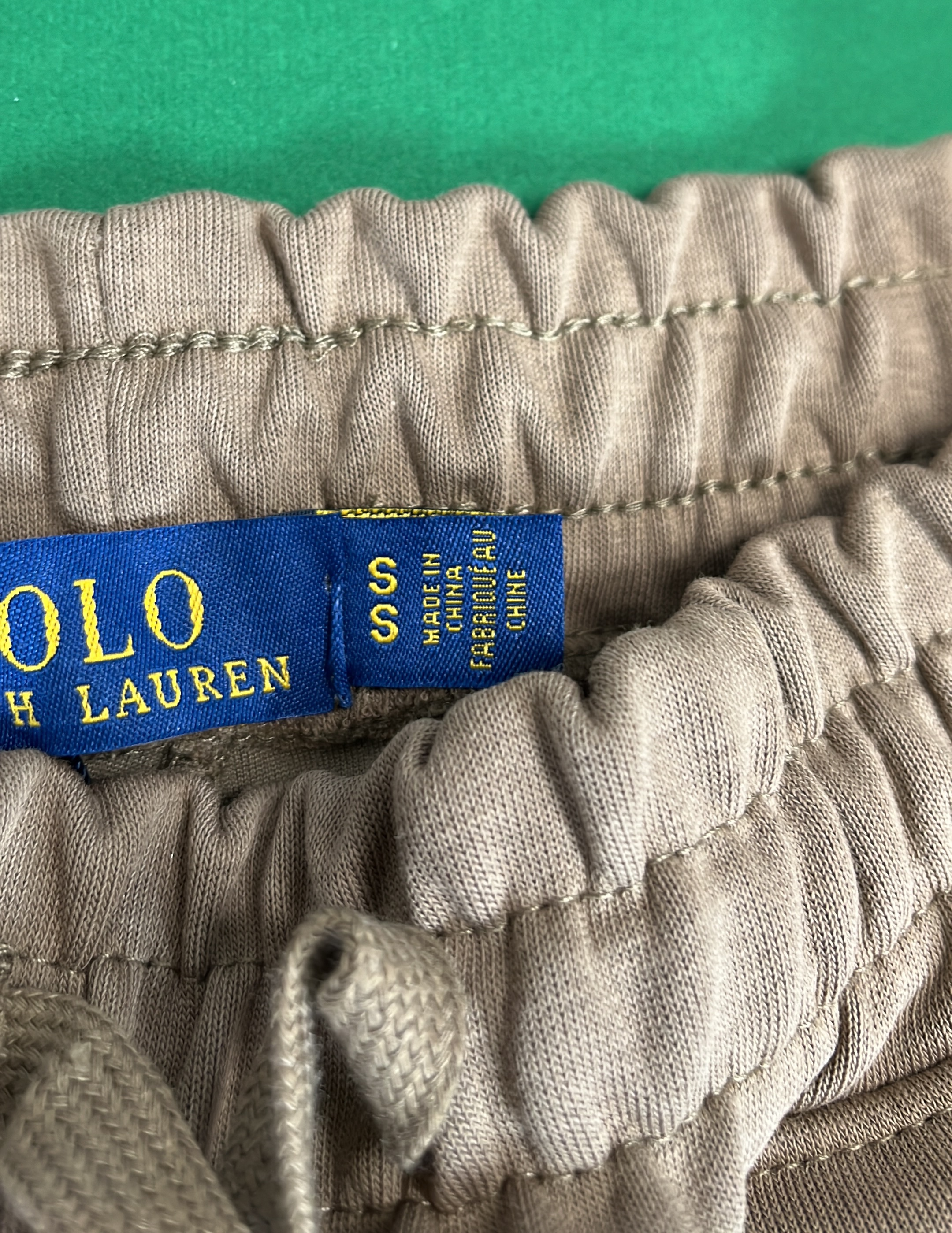 Beige Drawstring Jogger Pants with Logo