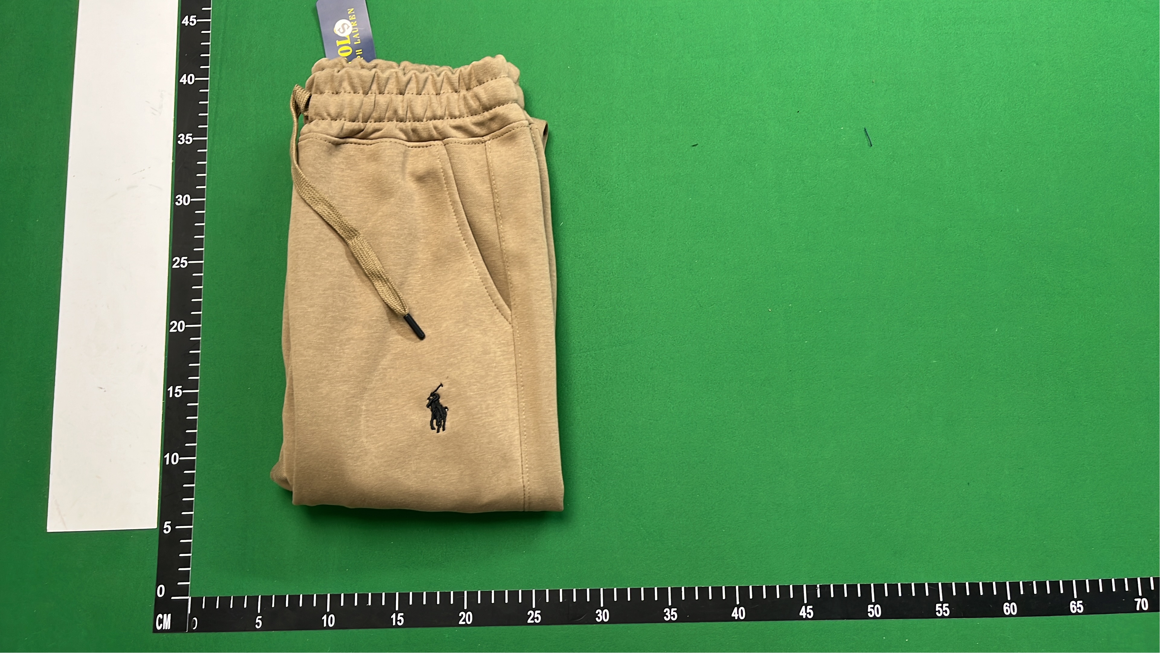 Beige Drawstring Jogger Pants with Logo