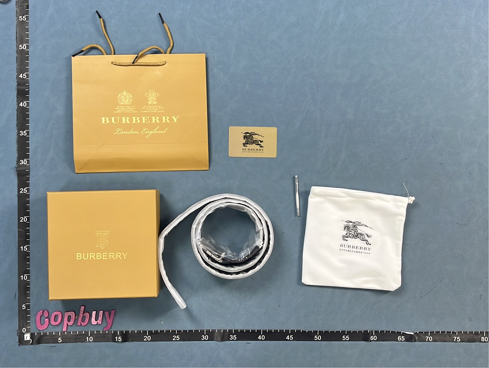 Burberry Reversible Leather Strap Belt with Iconic B Buckle