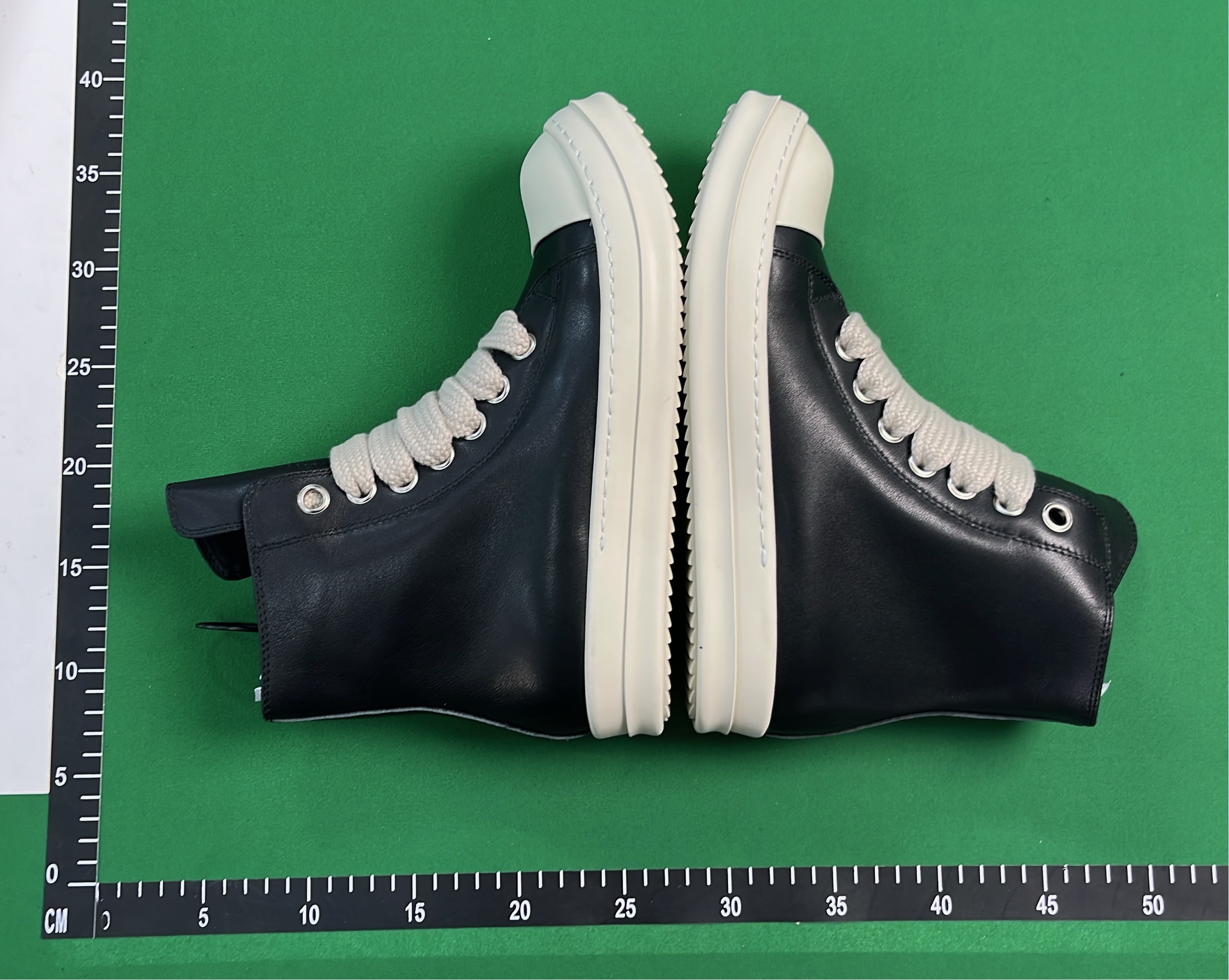 Rick Owens Red High-Top Sneakers with Beige Laces