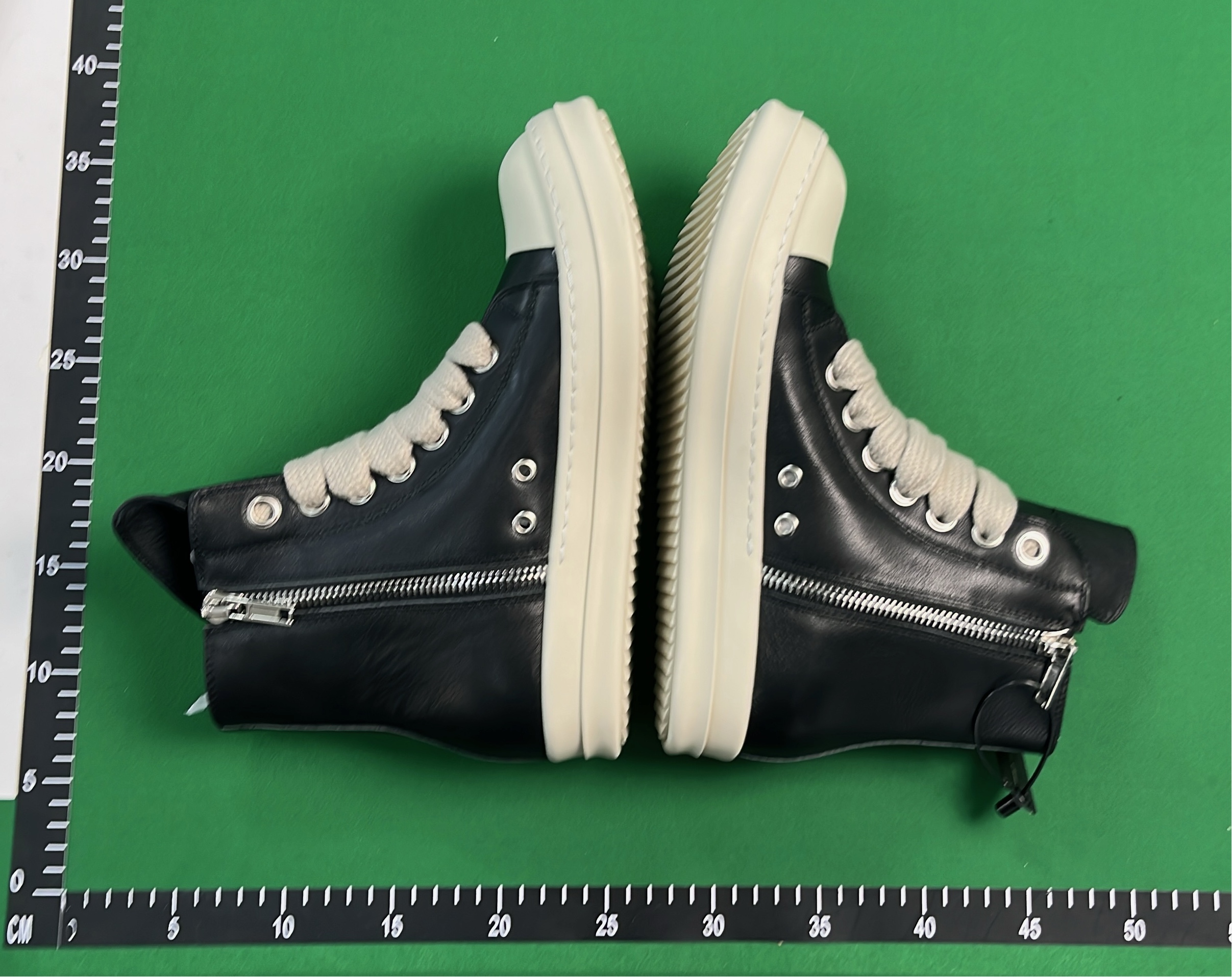 Rick Owens Red High-Top Sneakers with Beige Laces