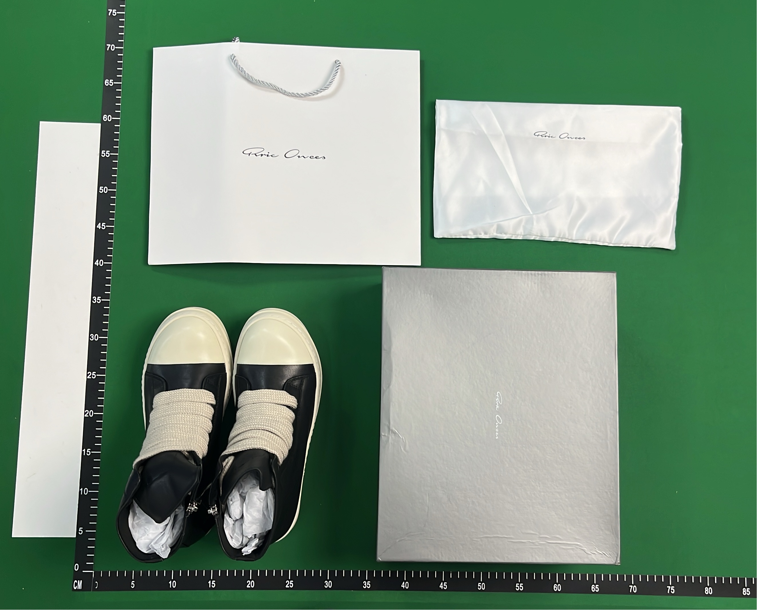 Rick Owens Red High-Top Sneakers with Beige Laces