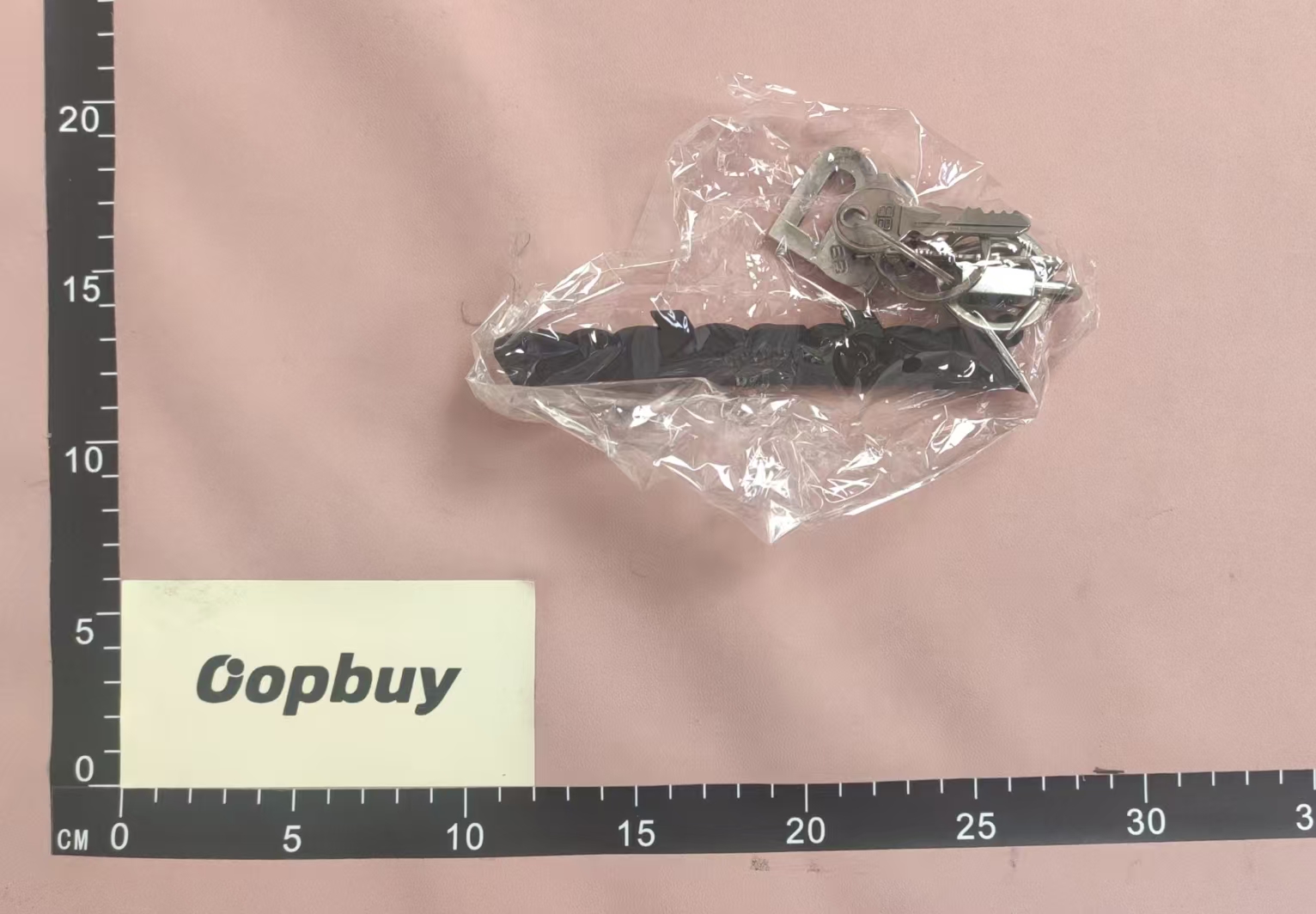 Balenciaga Logo Keychain with Metal Keys and Lock