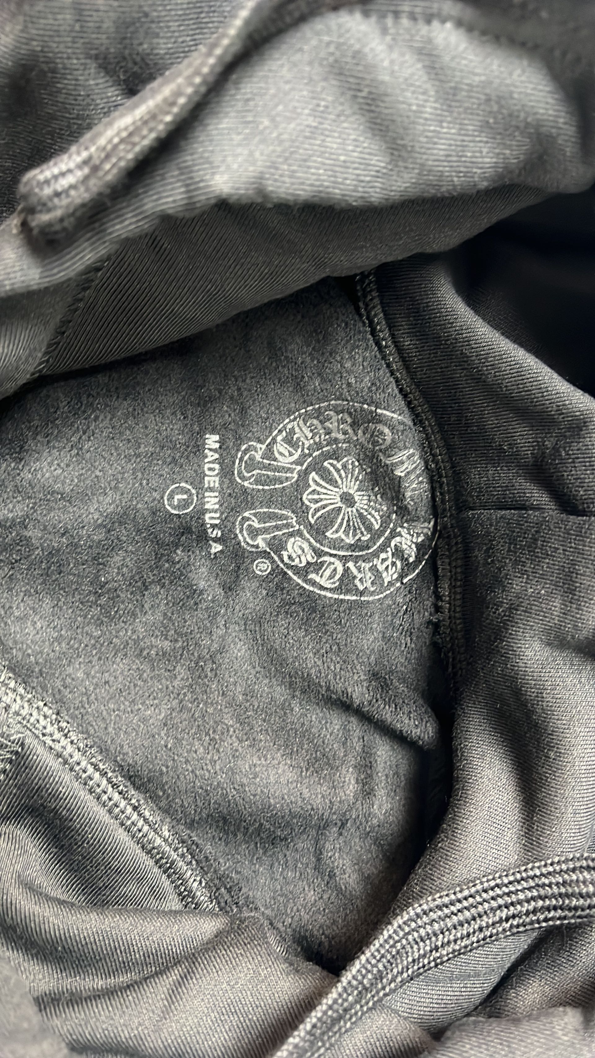 Dark Zip-Up Hoodie with Logo Patch
