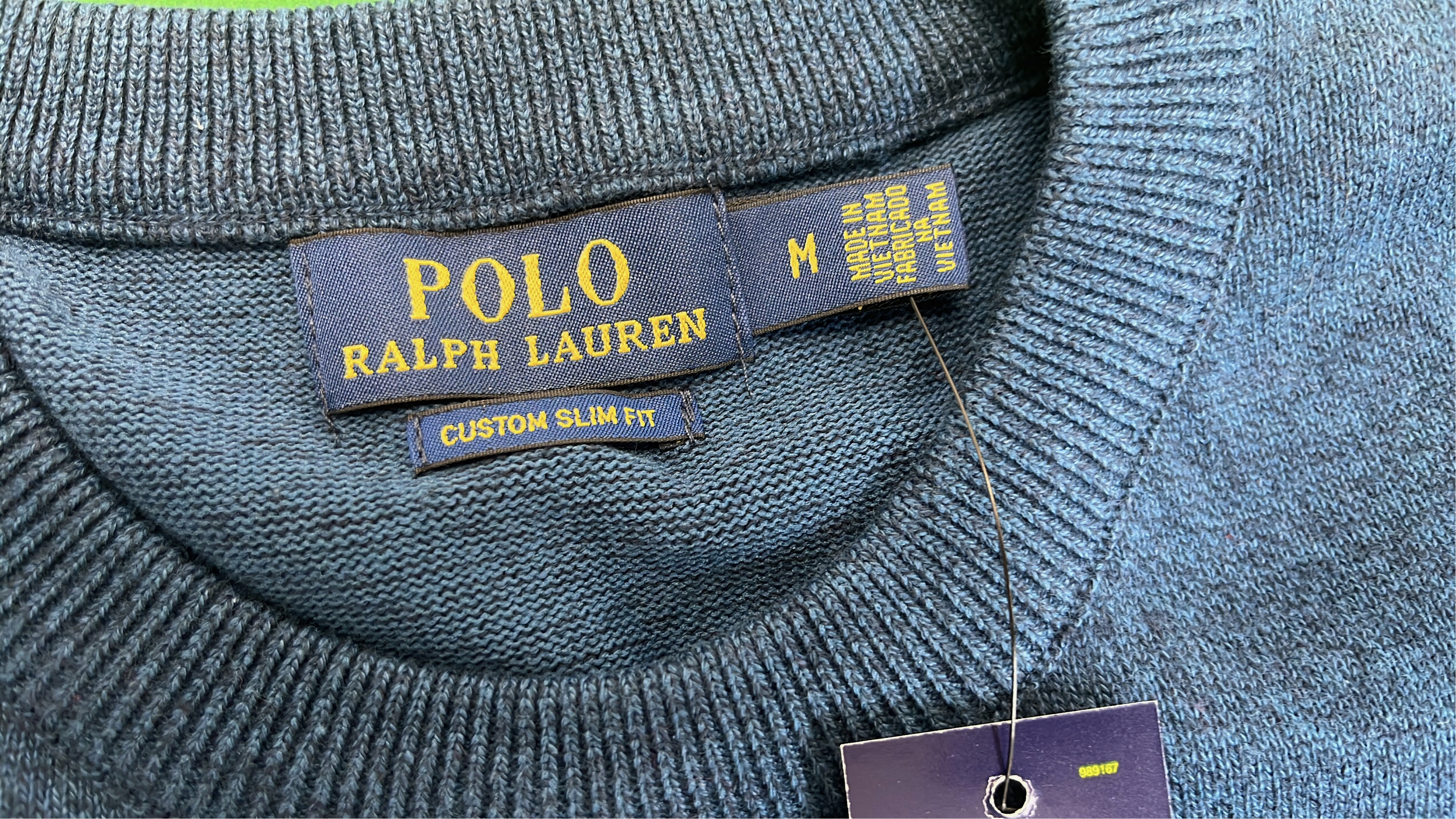 Navy Blue Crewneck Knit Sweater for Women - Soft Wool Blend