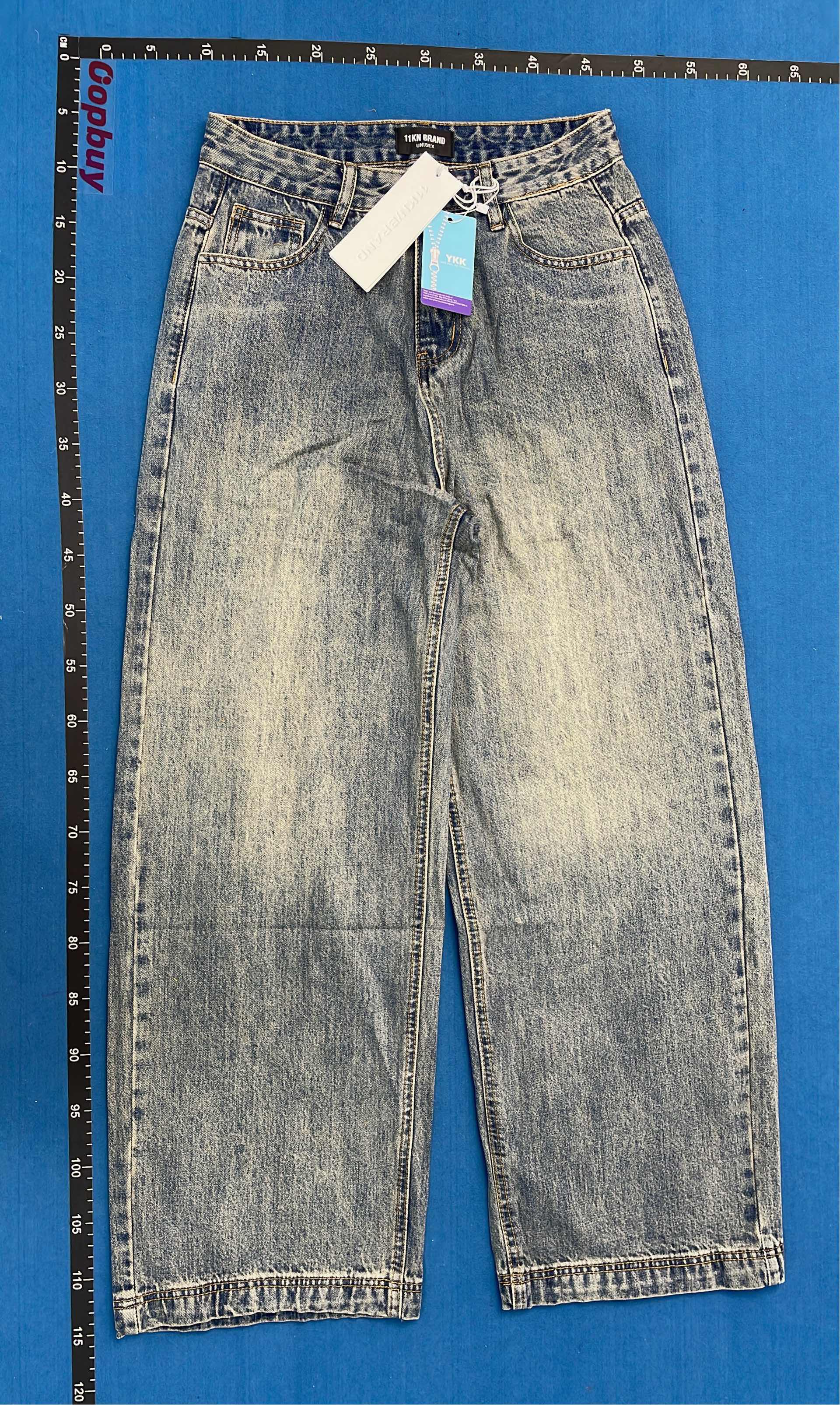 Wide Leg Distressed Denim Jeans for Men