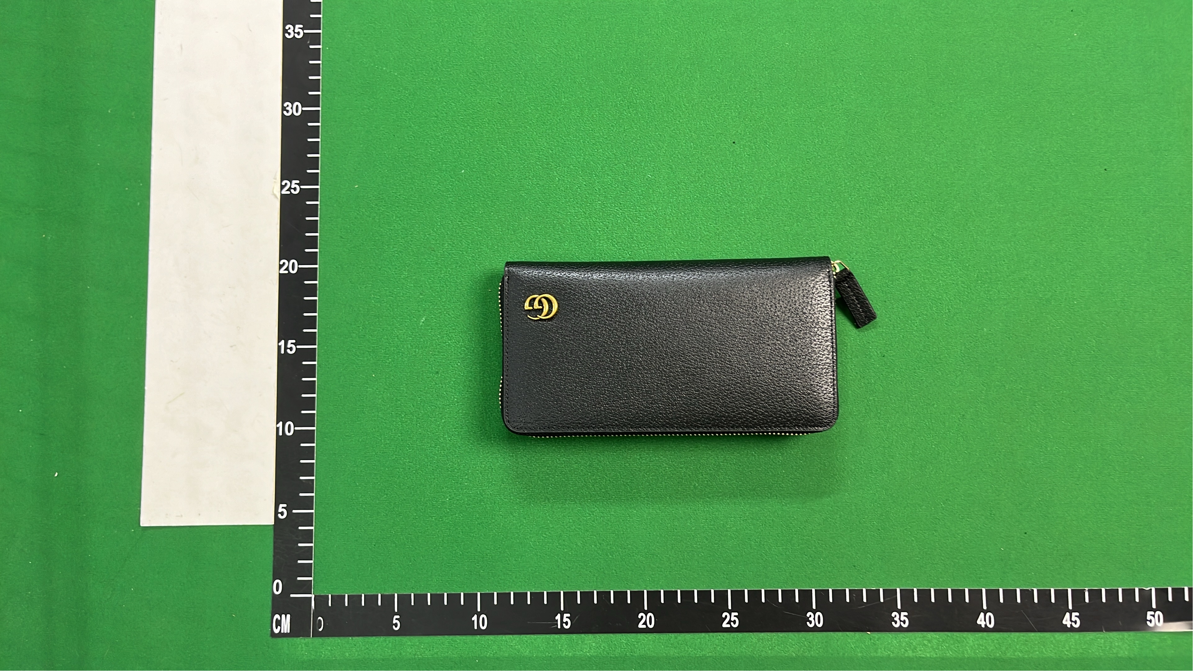 Gucci Black Leather Wallet with Gold GG Logo 428736