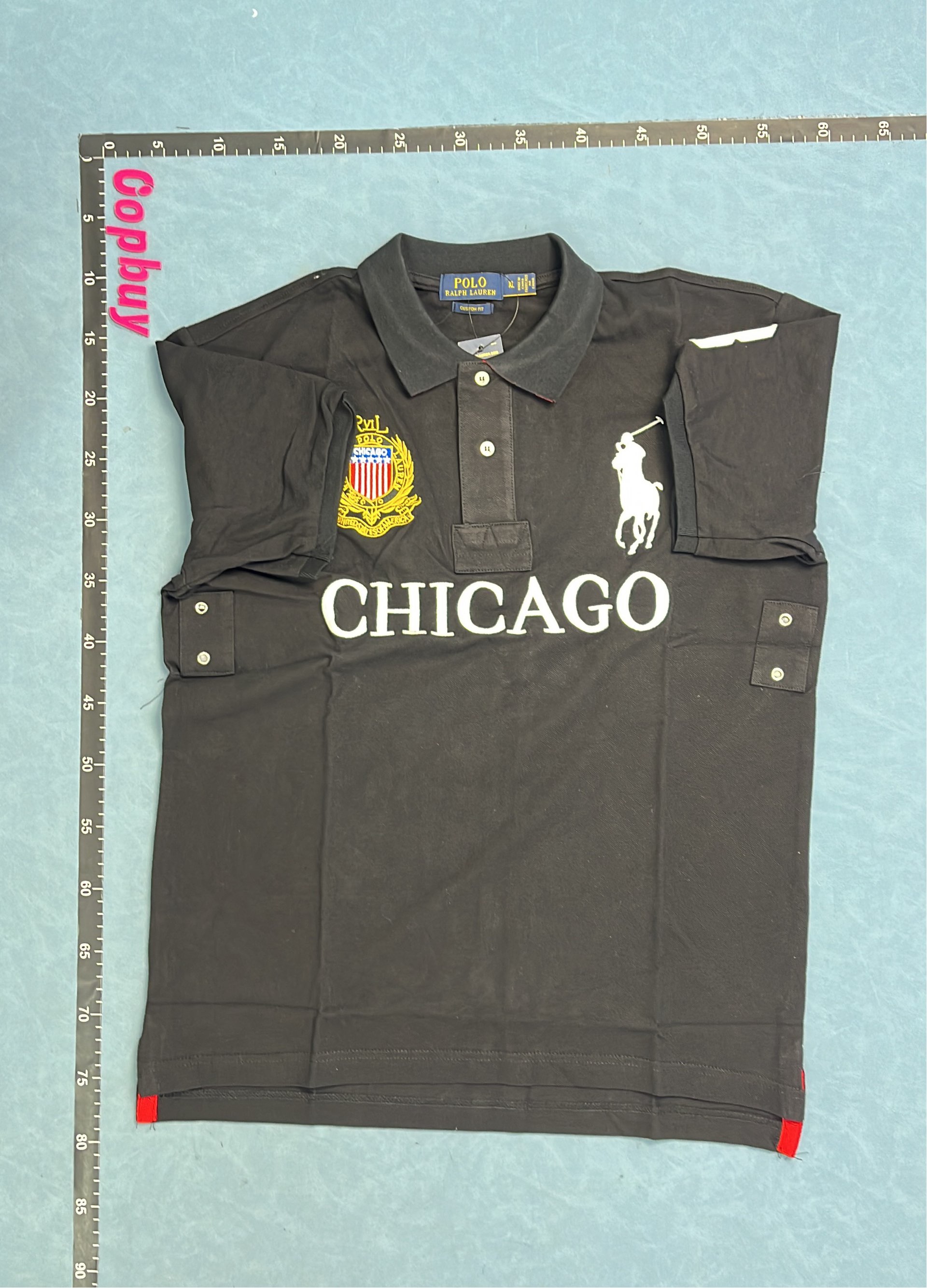 Chicago Polo Shirt Black with Big Pony Logo