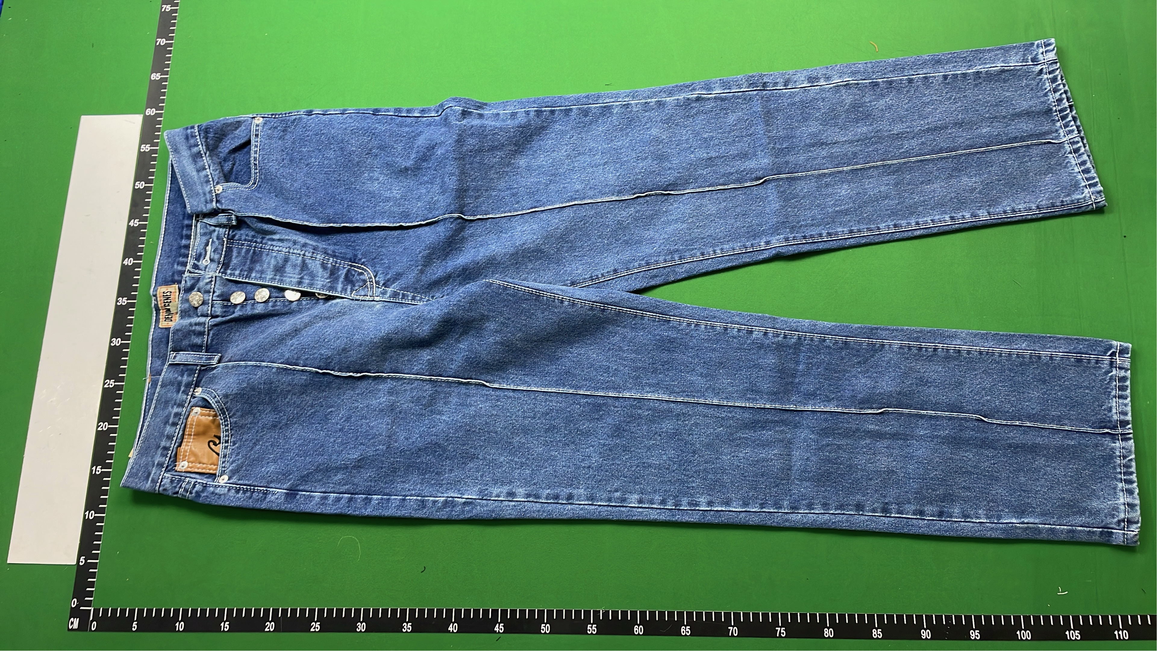 Beverage Denim Pants with Bold Logo Design