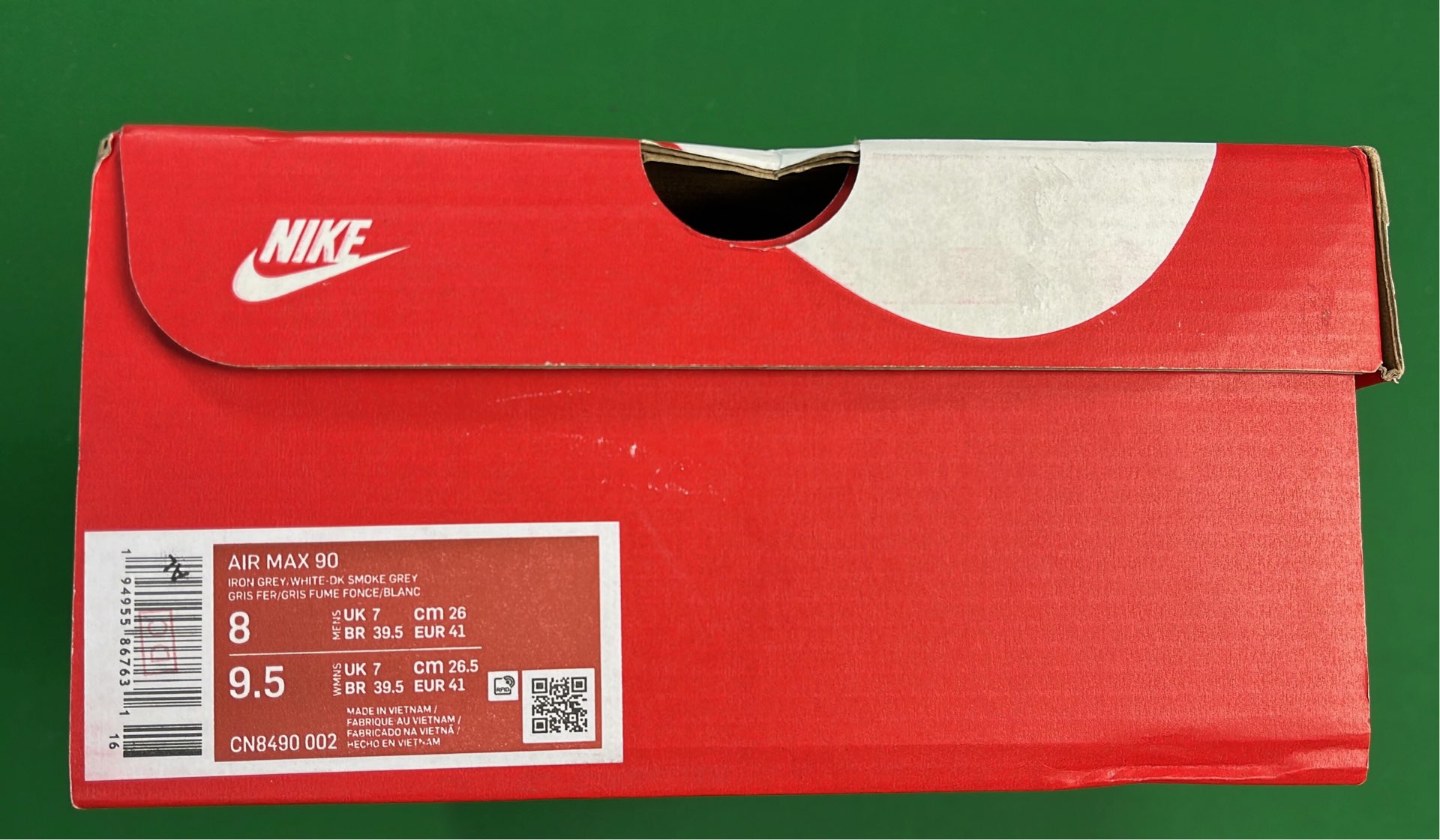 Nike Air Max 90 Men's Running Shoes - Grey, Black, Red