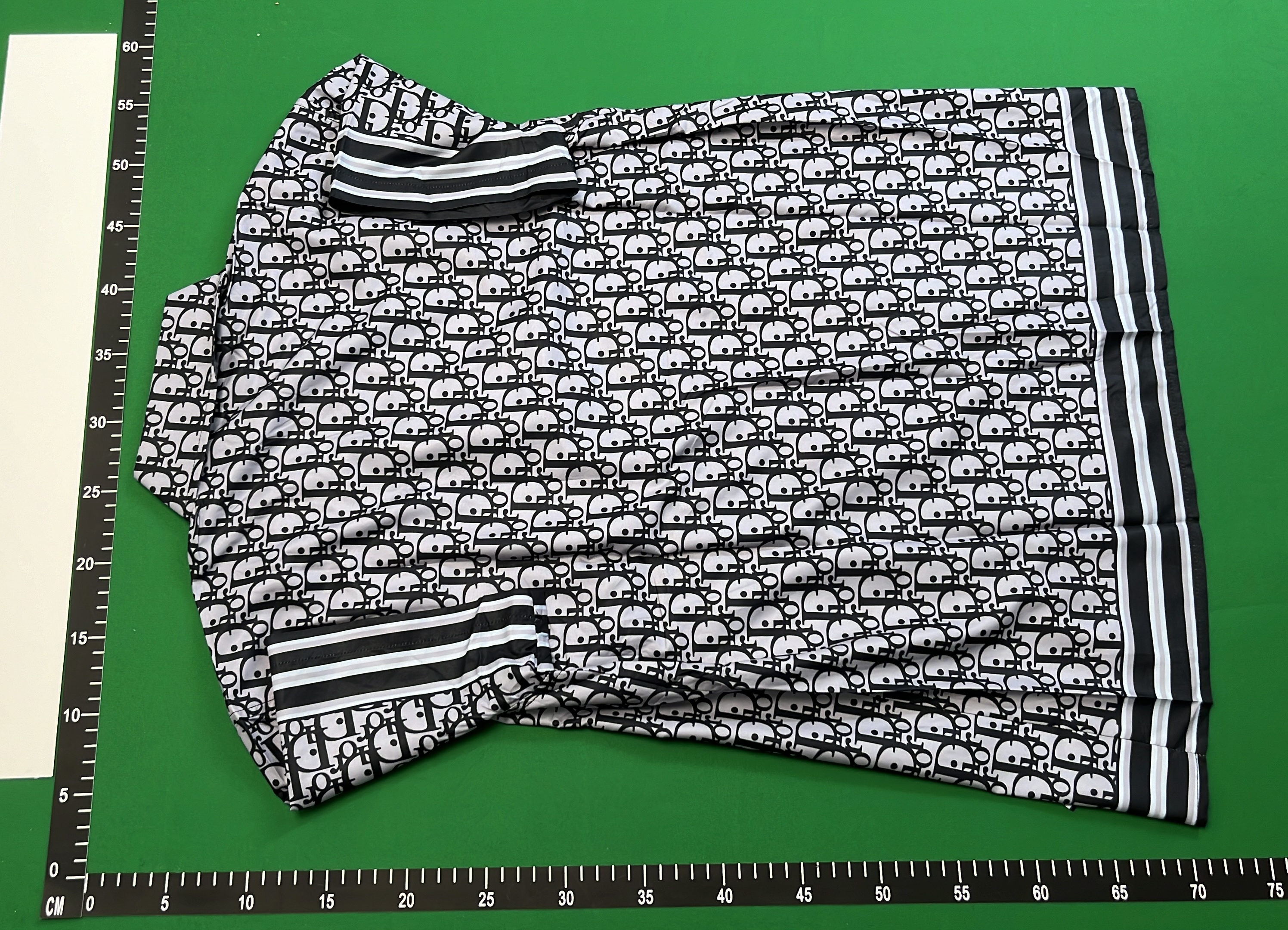 Dior Green Oblique Print Short Sleeve Shirt
