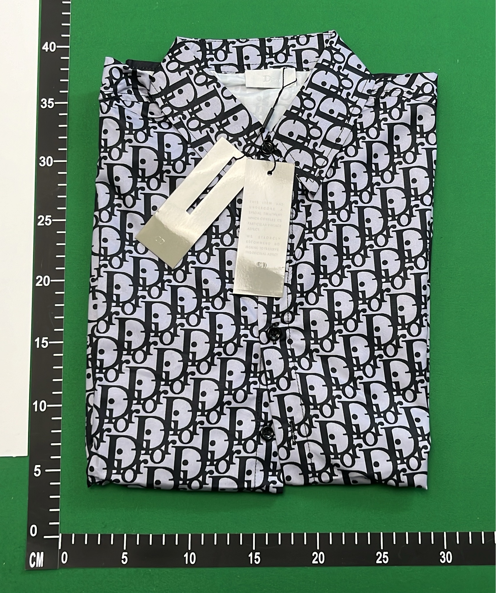 Dior Green Oblique Print Short Sleeve Shirt