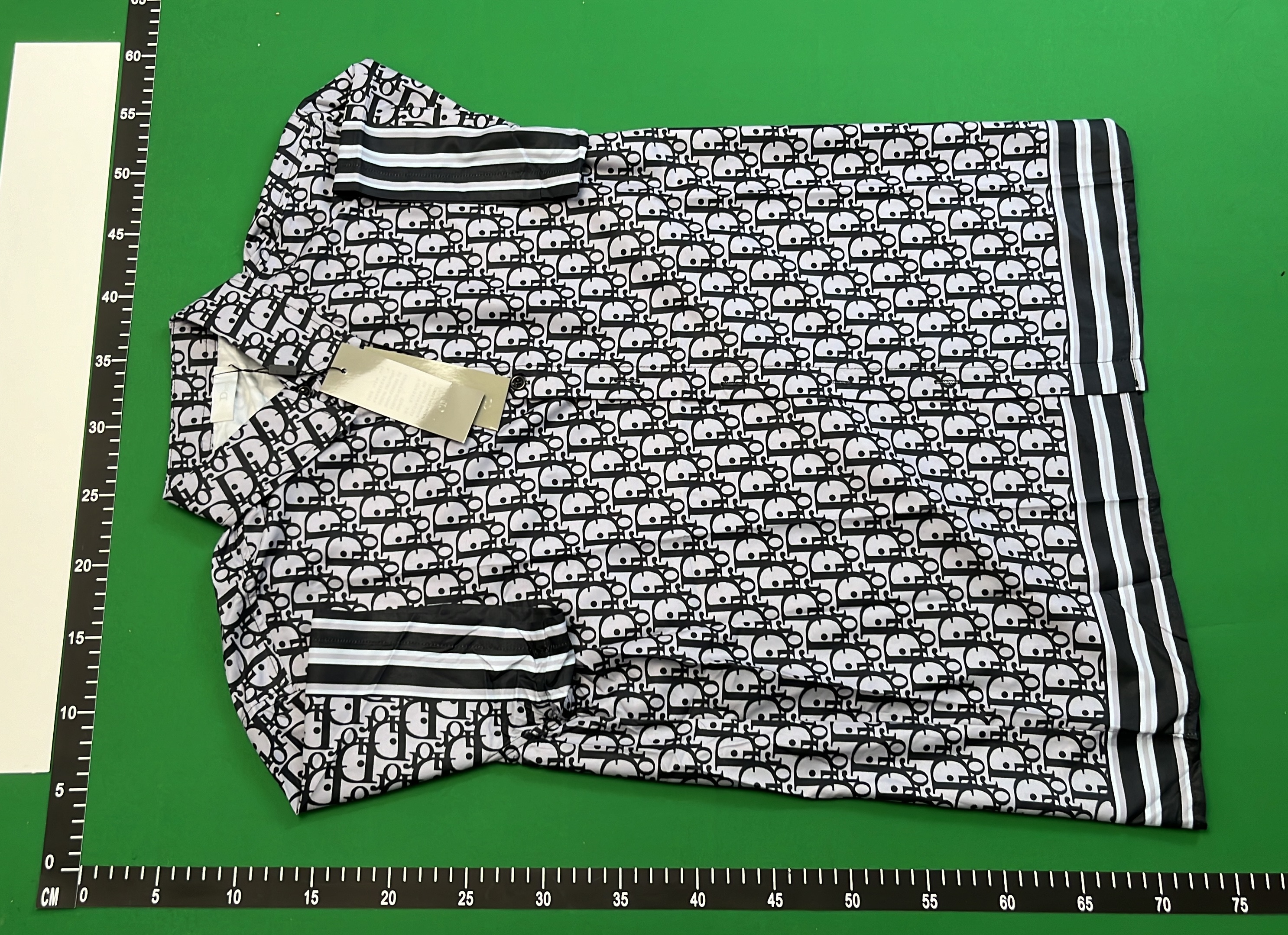 Dior Green Oblique Print Short Sleeve Shirt