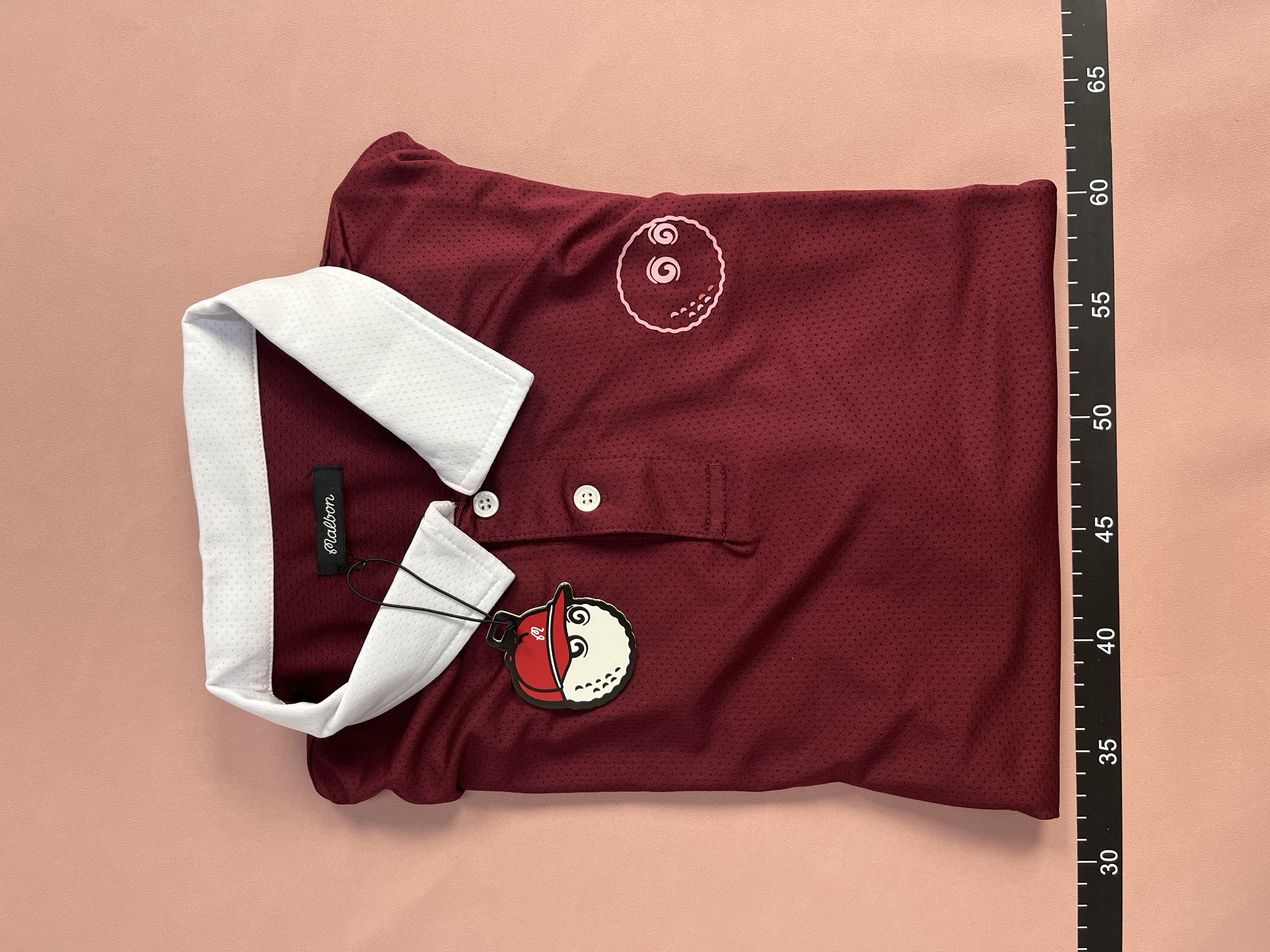 Red Polo Shirt with White Collar