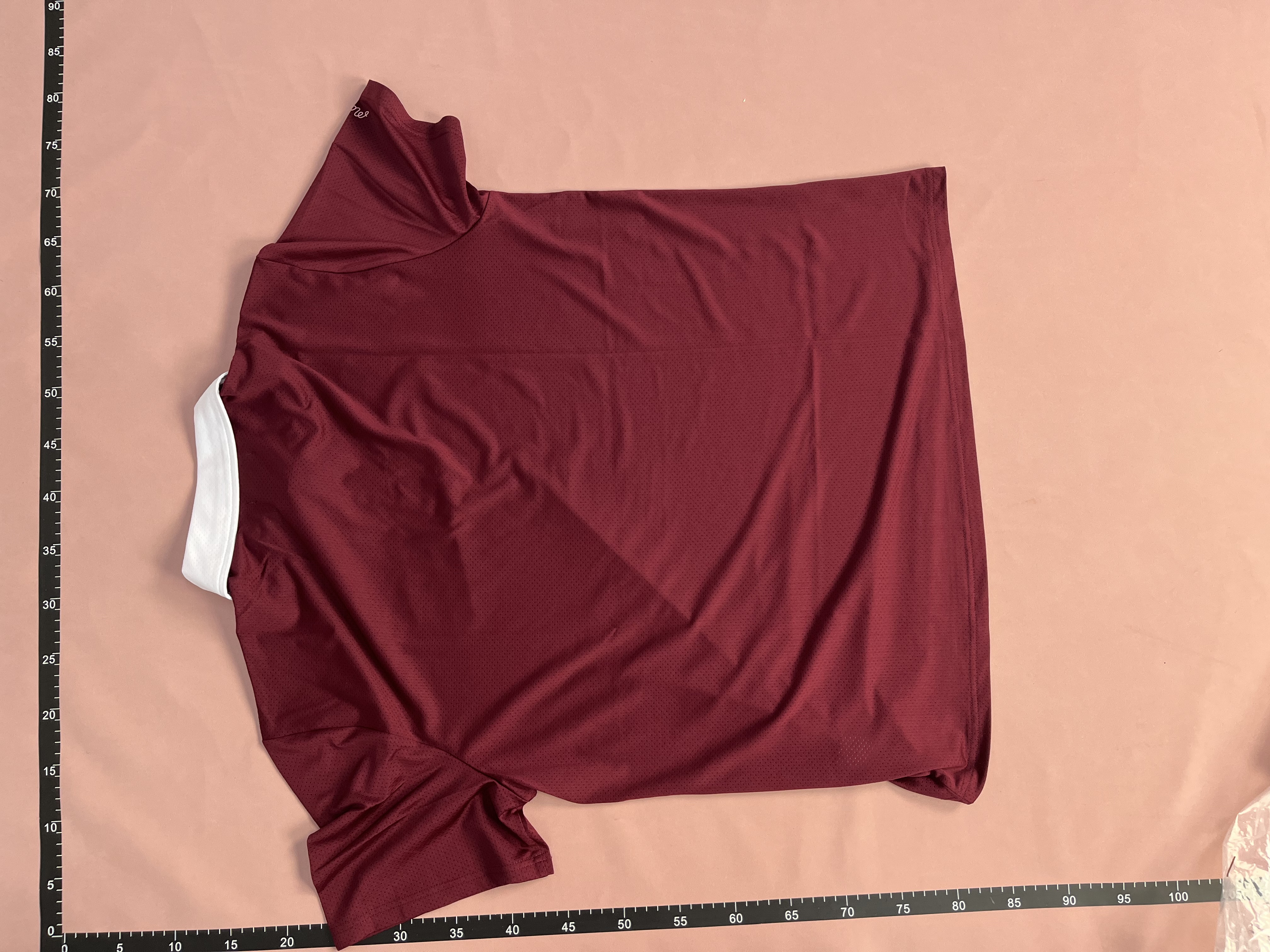 Red Polo Shirt with White Collar
