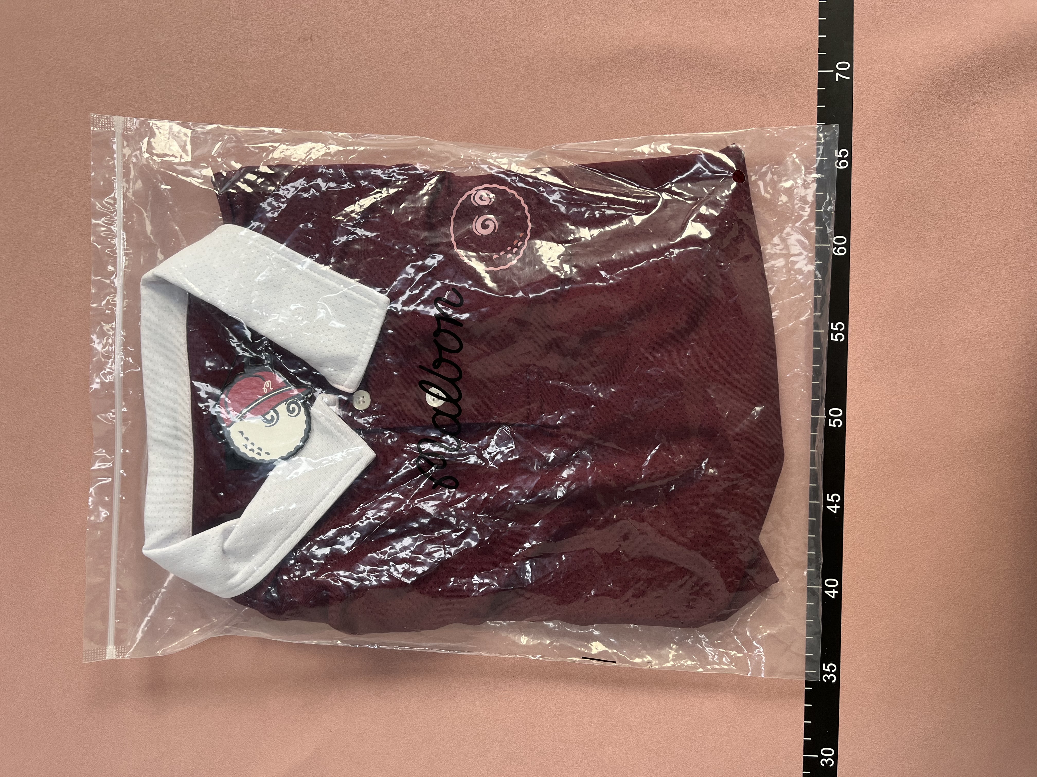 Red Polo Shirt with White Collar