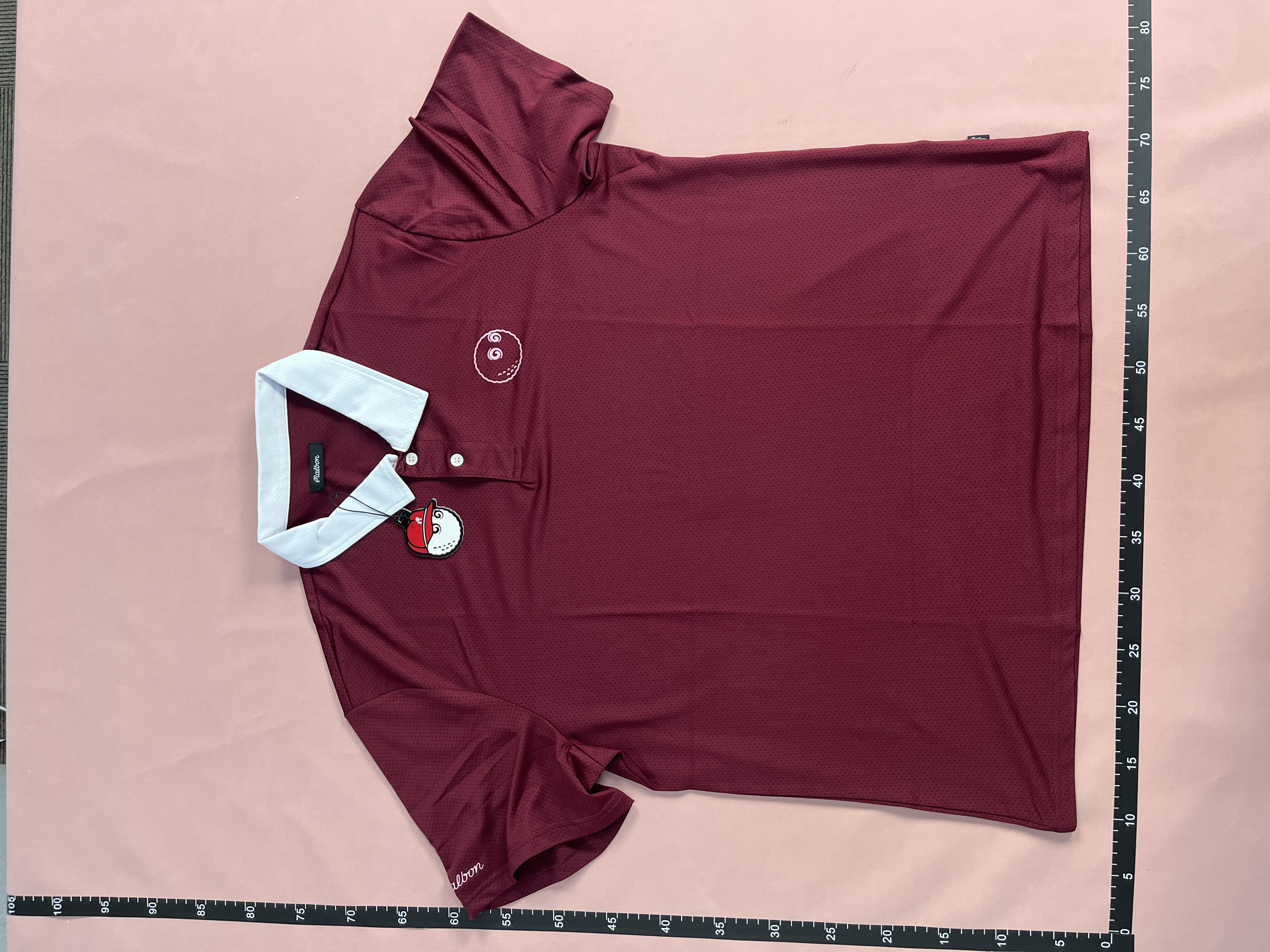 Red Polo Shirt with White Collar