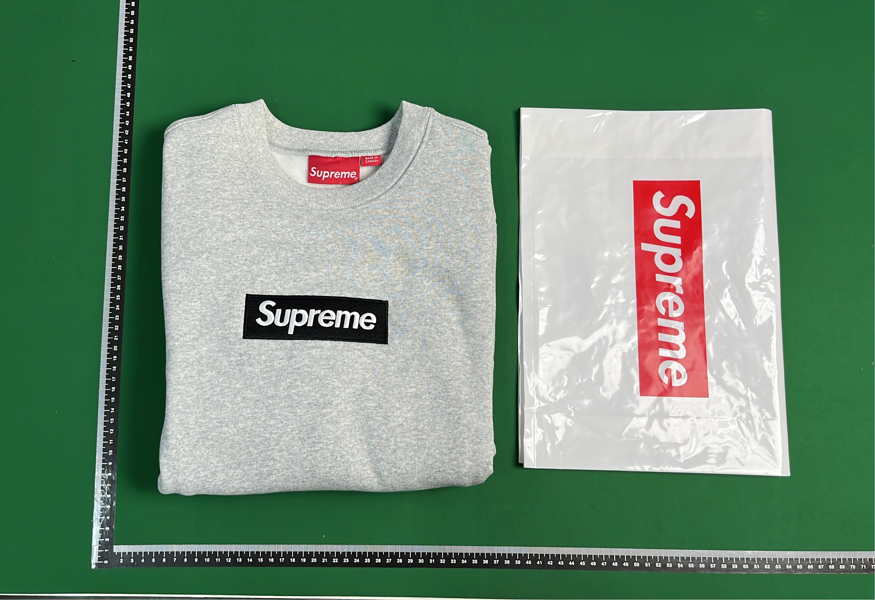 Supreme Plaid Box Logo Hoodie Grey