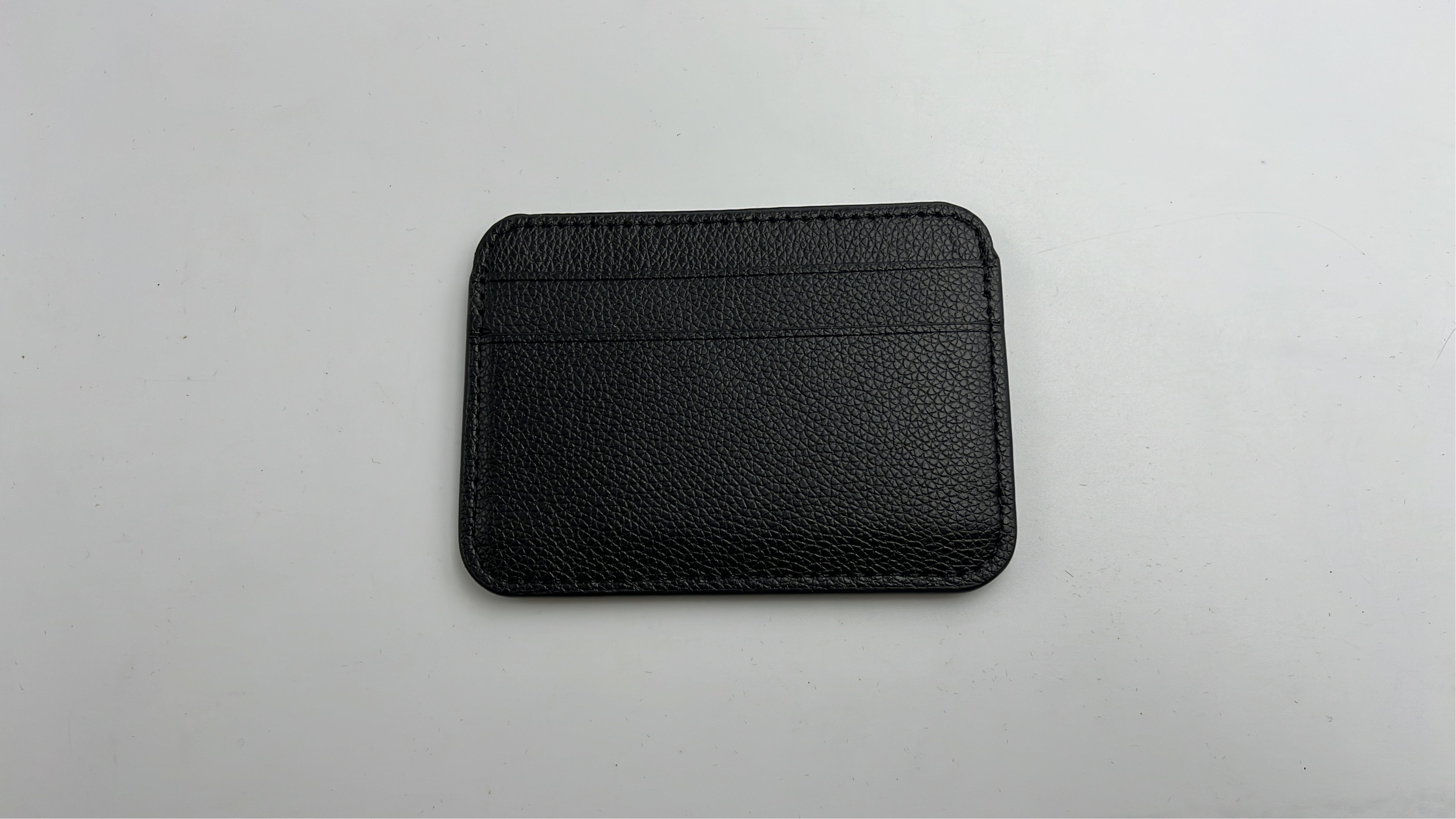 Balenciaga Black Leather Card Holder with White Stripe