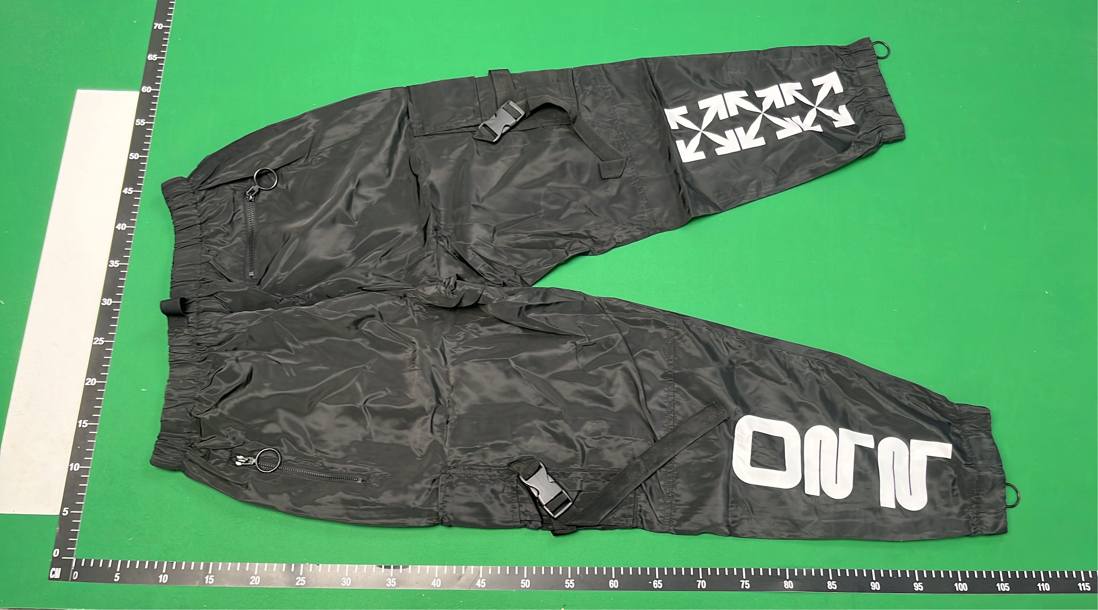 OFF-WHITE Black Cargo Pants with White Logo
