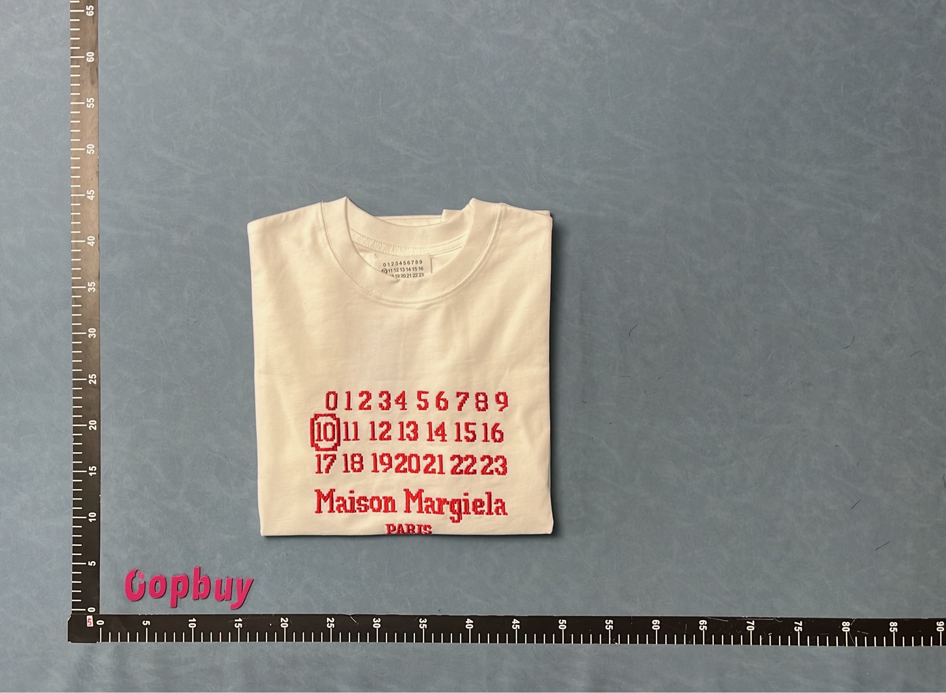 Maison Margiela Black T-Shirt with Numbered Cups Print