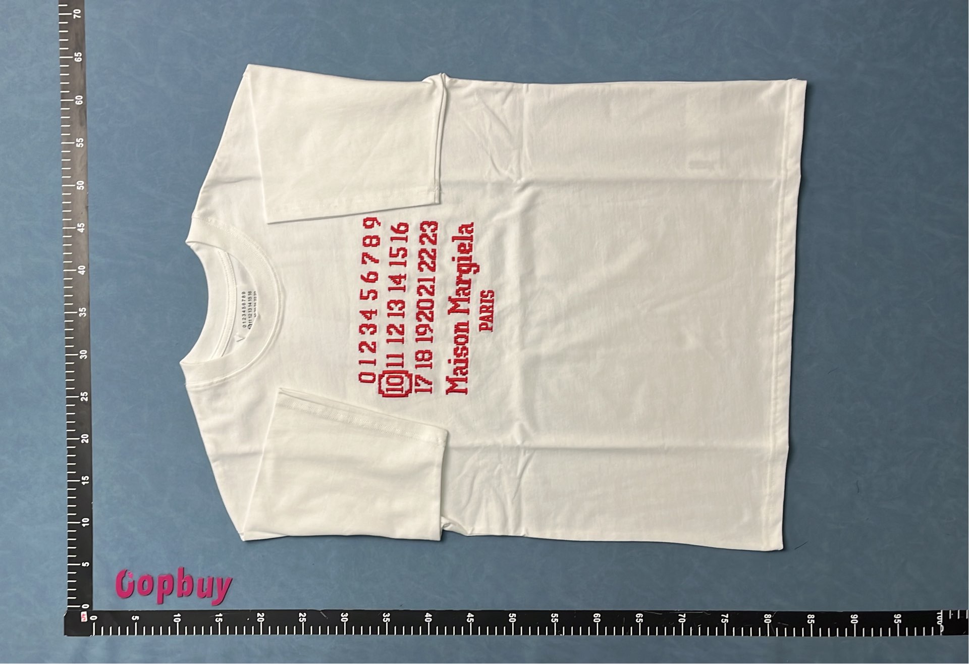 Maison Margiela Black T-Shirt with Numbered Cups Print