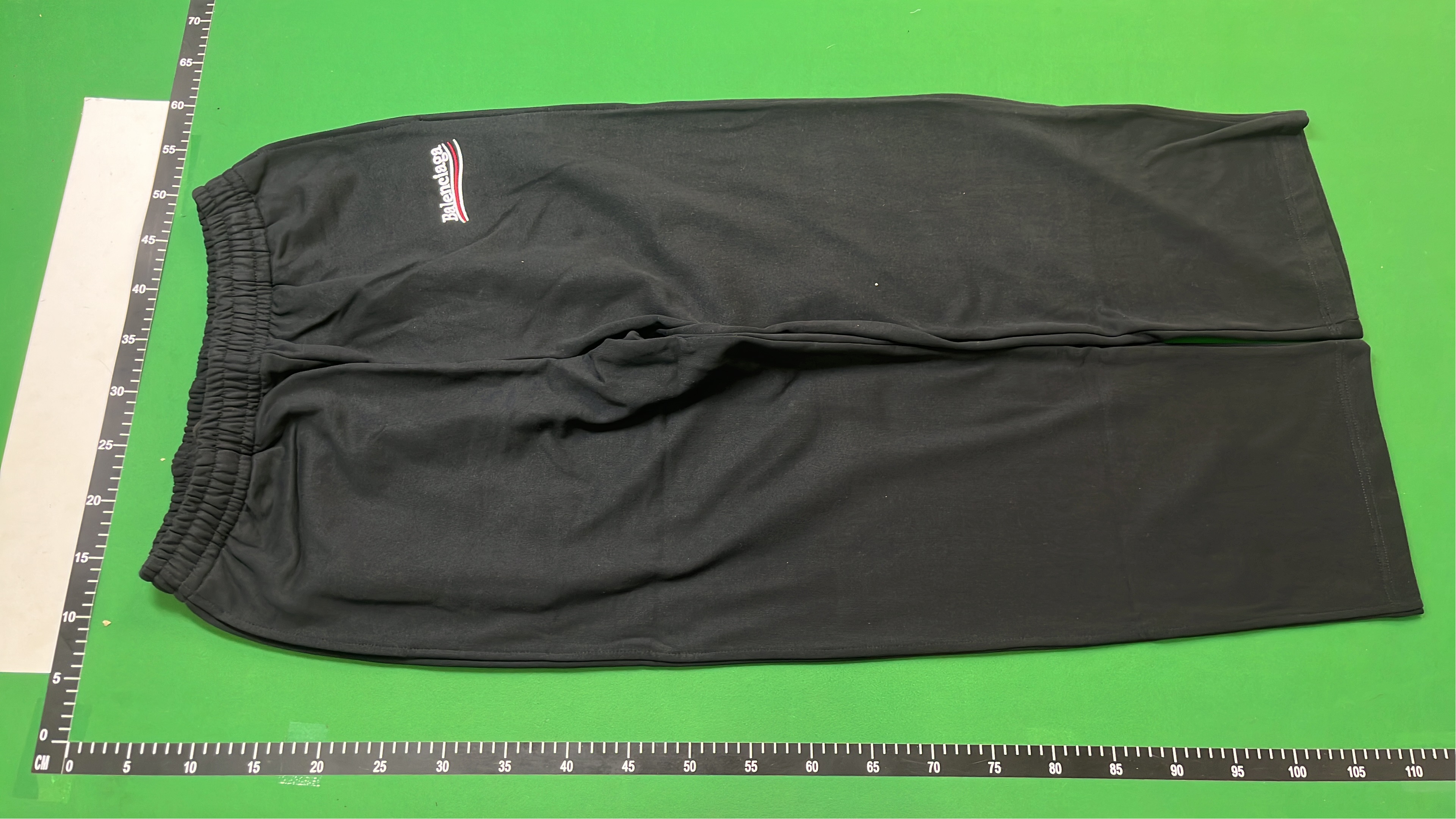 Balenciaga Black Sweatpants with Red Crest Logo