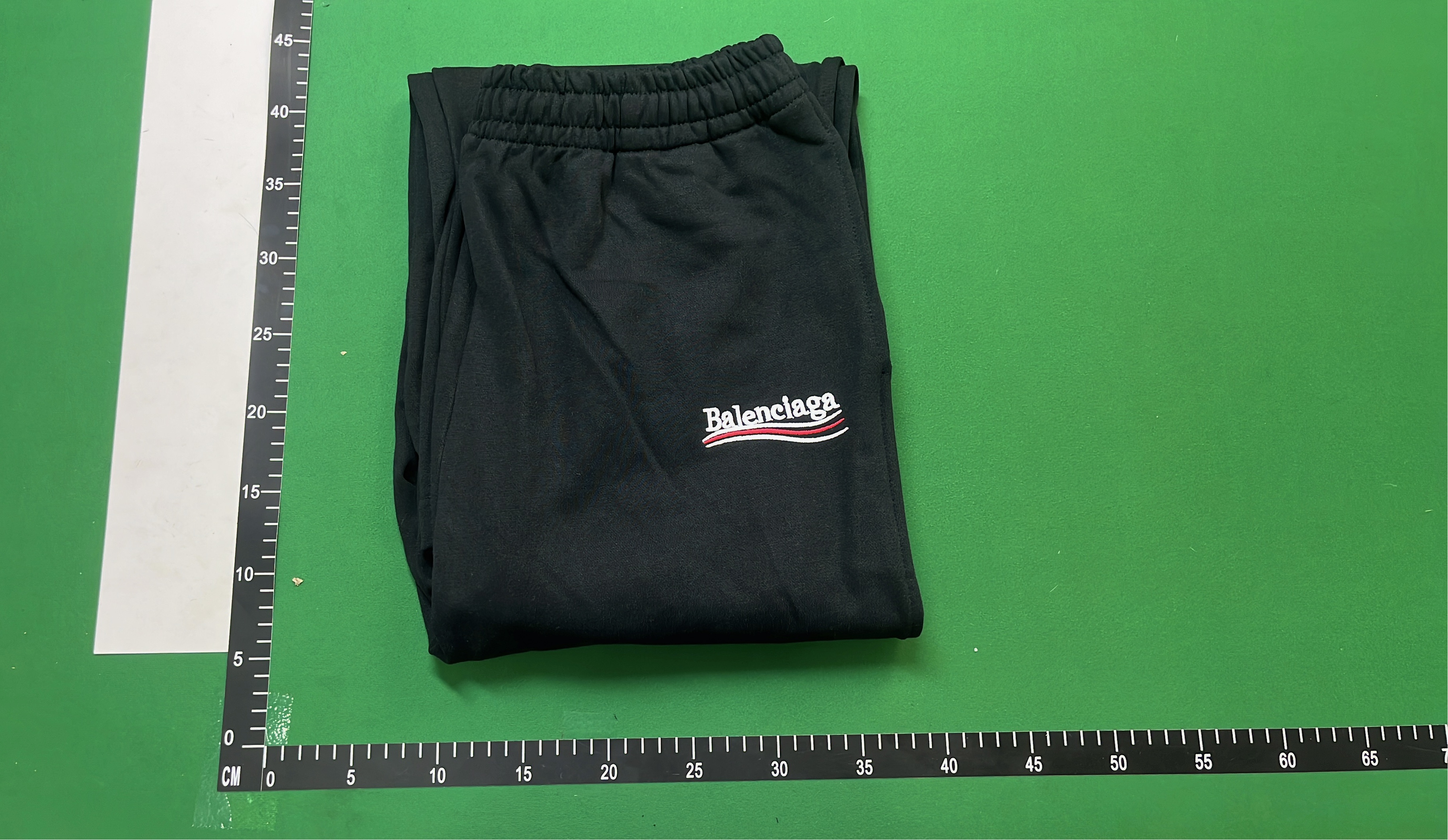 Balenciaga Black Sweatpants with Red Crest Logo