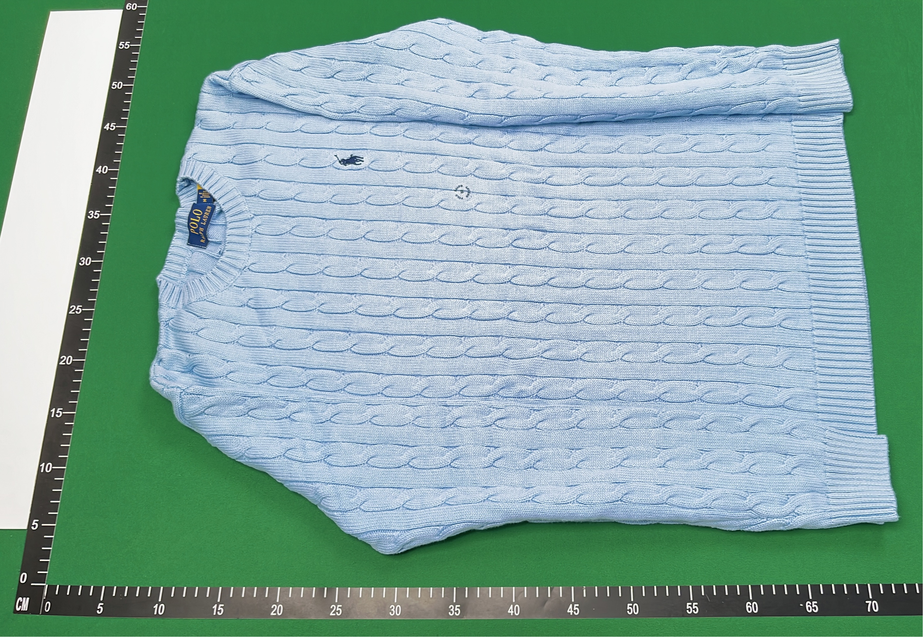 Light Blue Cable Knit Sweater for Men