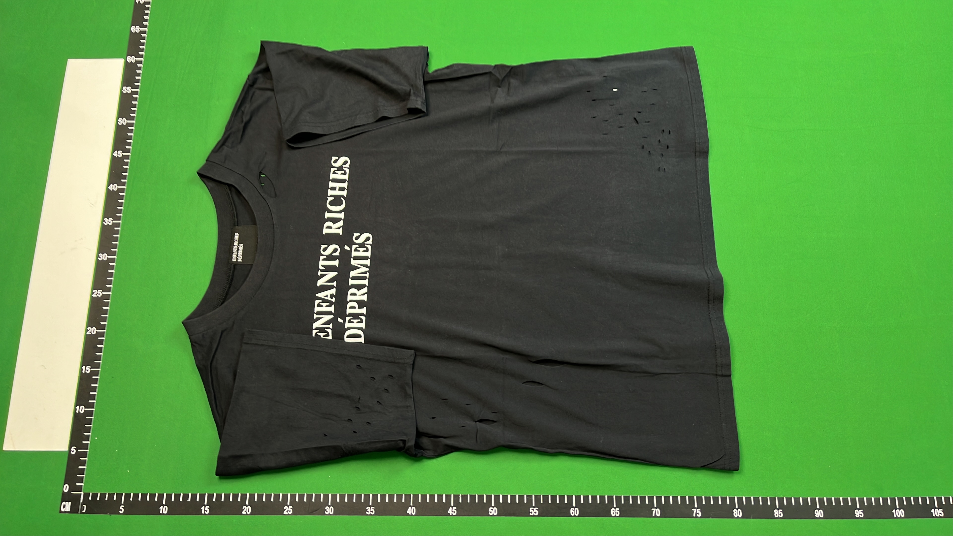 ERD Distressed T-Shirt with Bold Text Design