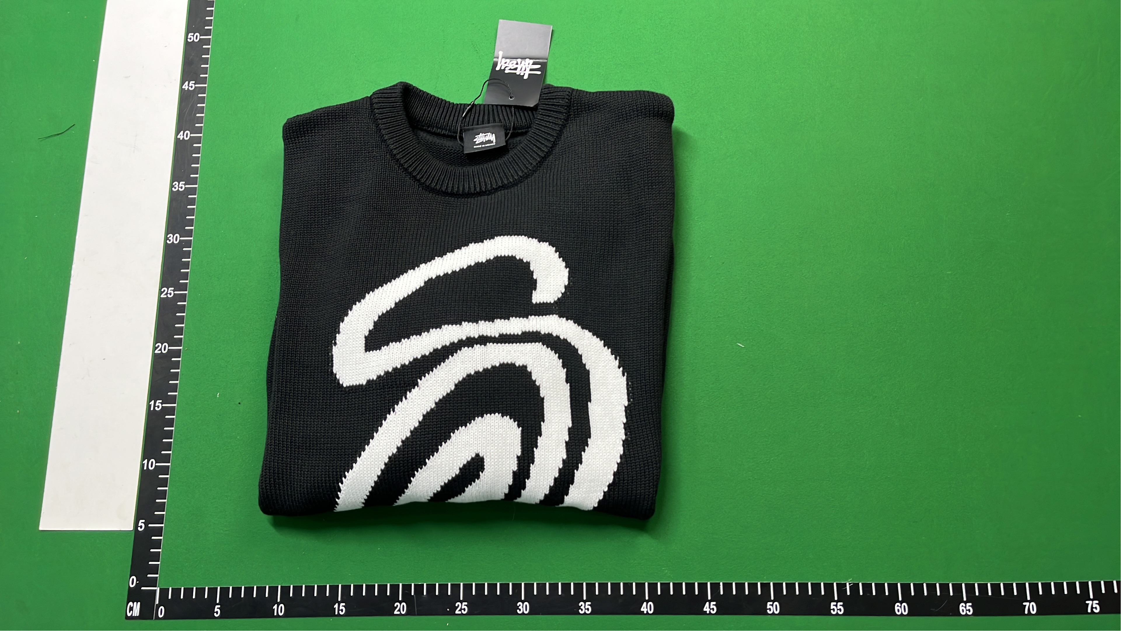 Pink Stussy Knit Sweater with Bold Logo Design