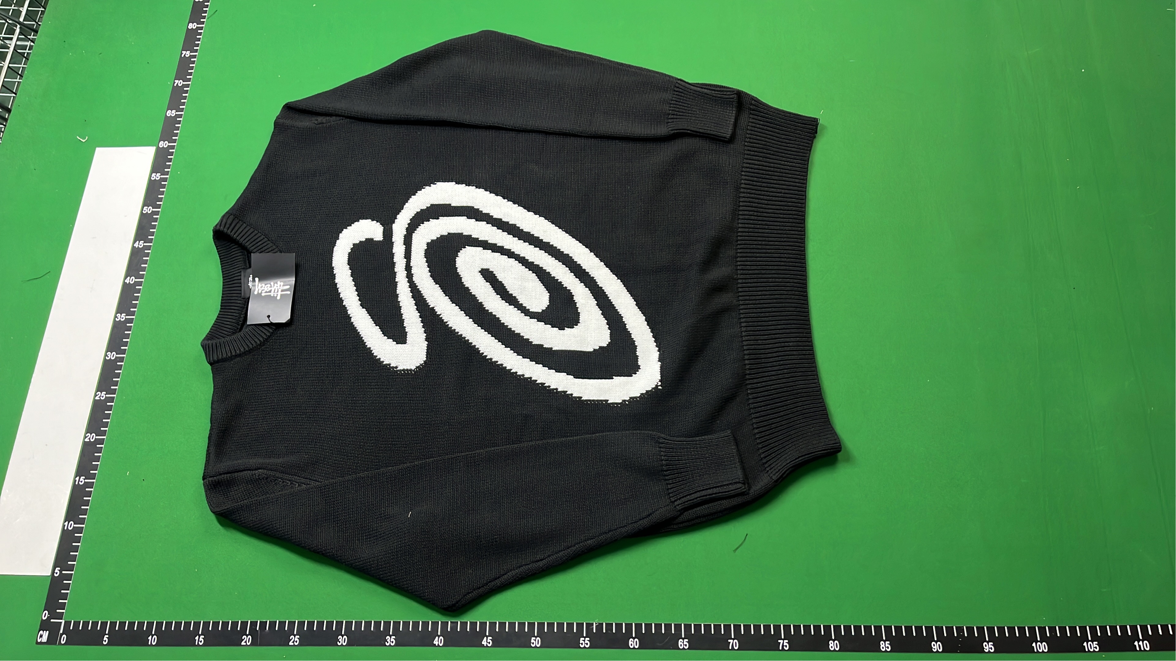 Pink Stussy Knit Sweater with Bold Logo Design