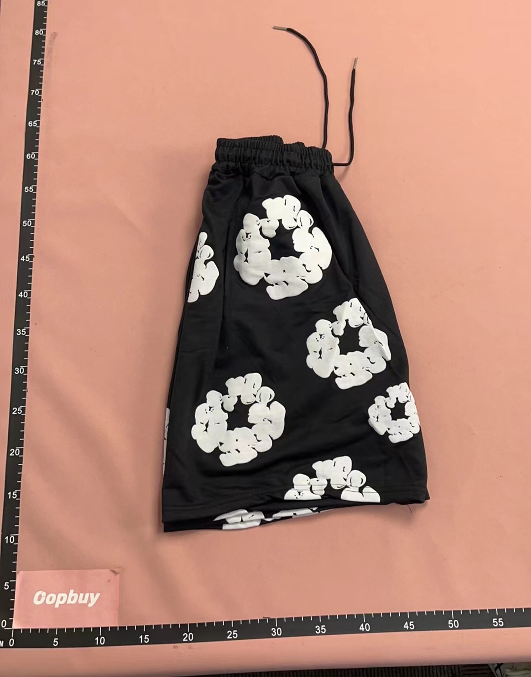 Gray Floral Print Shorts with Elastic Waist