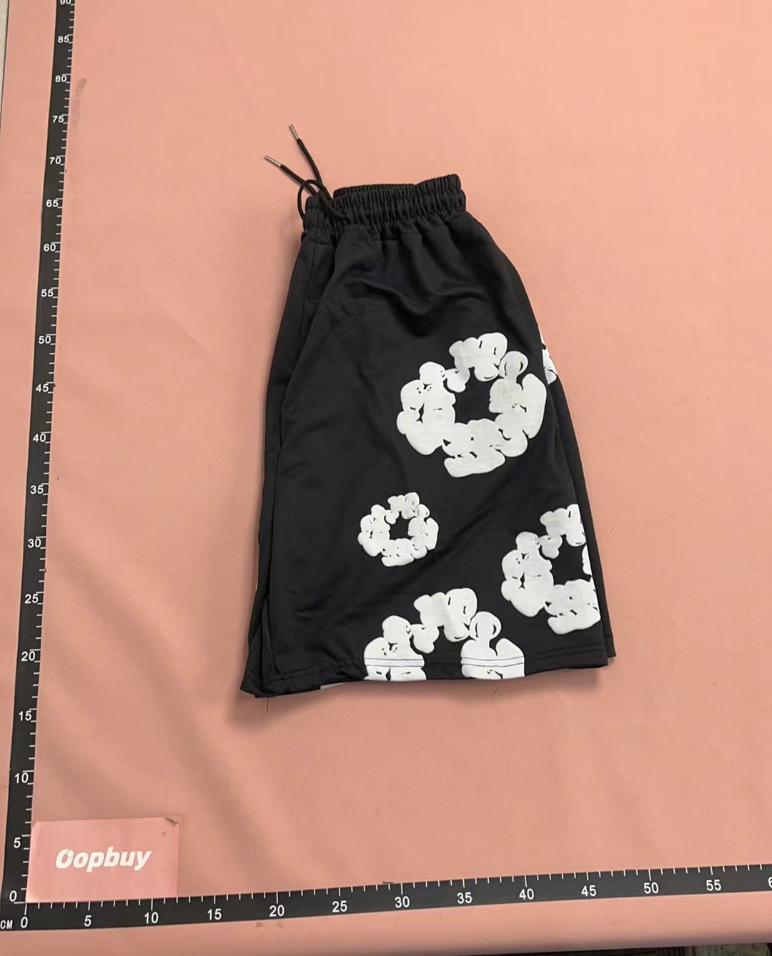 Gray Floral Print Shorts with Elastic Waist