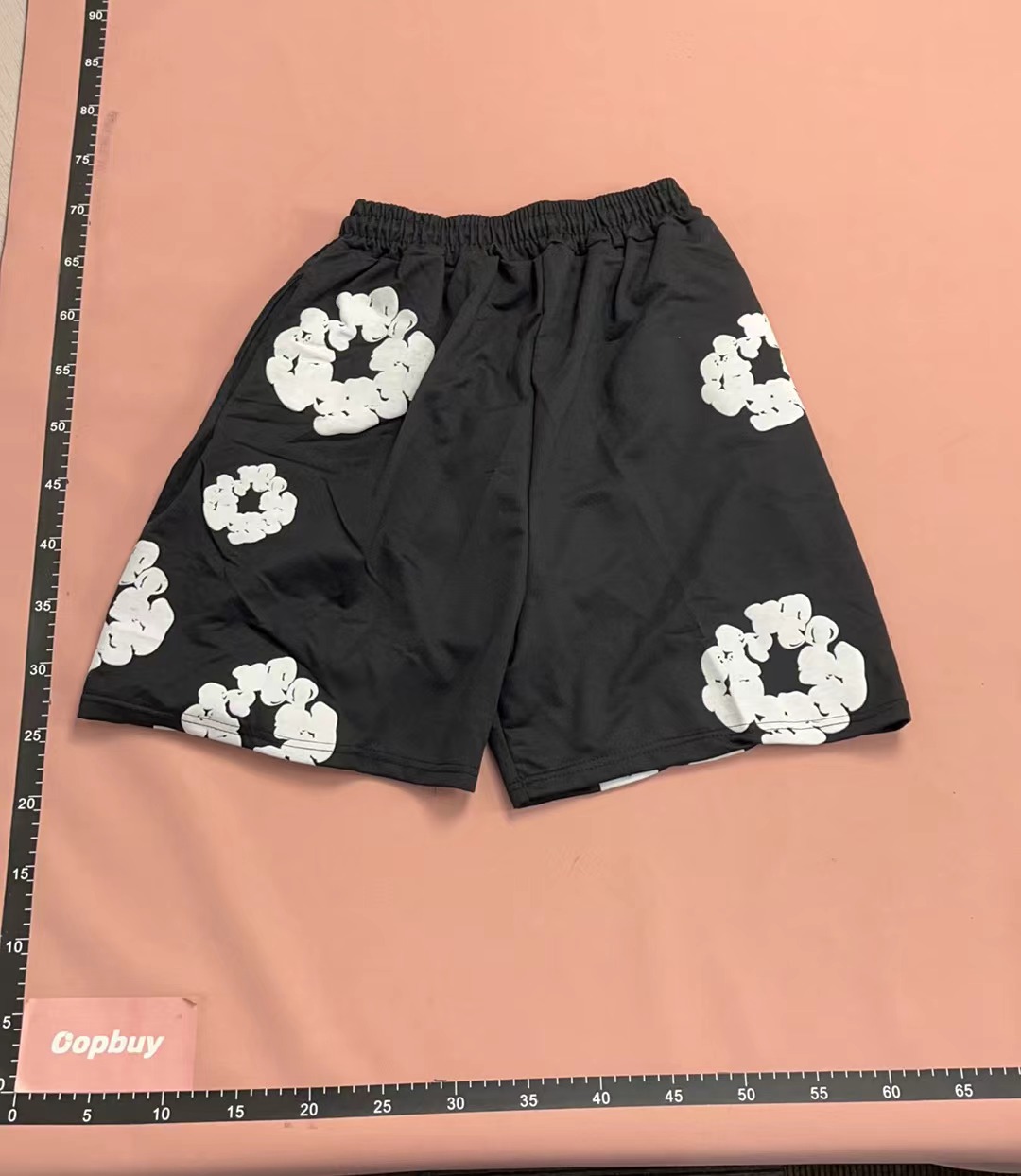 Gray Floral Print Shorts with Elastic Waist