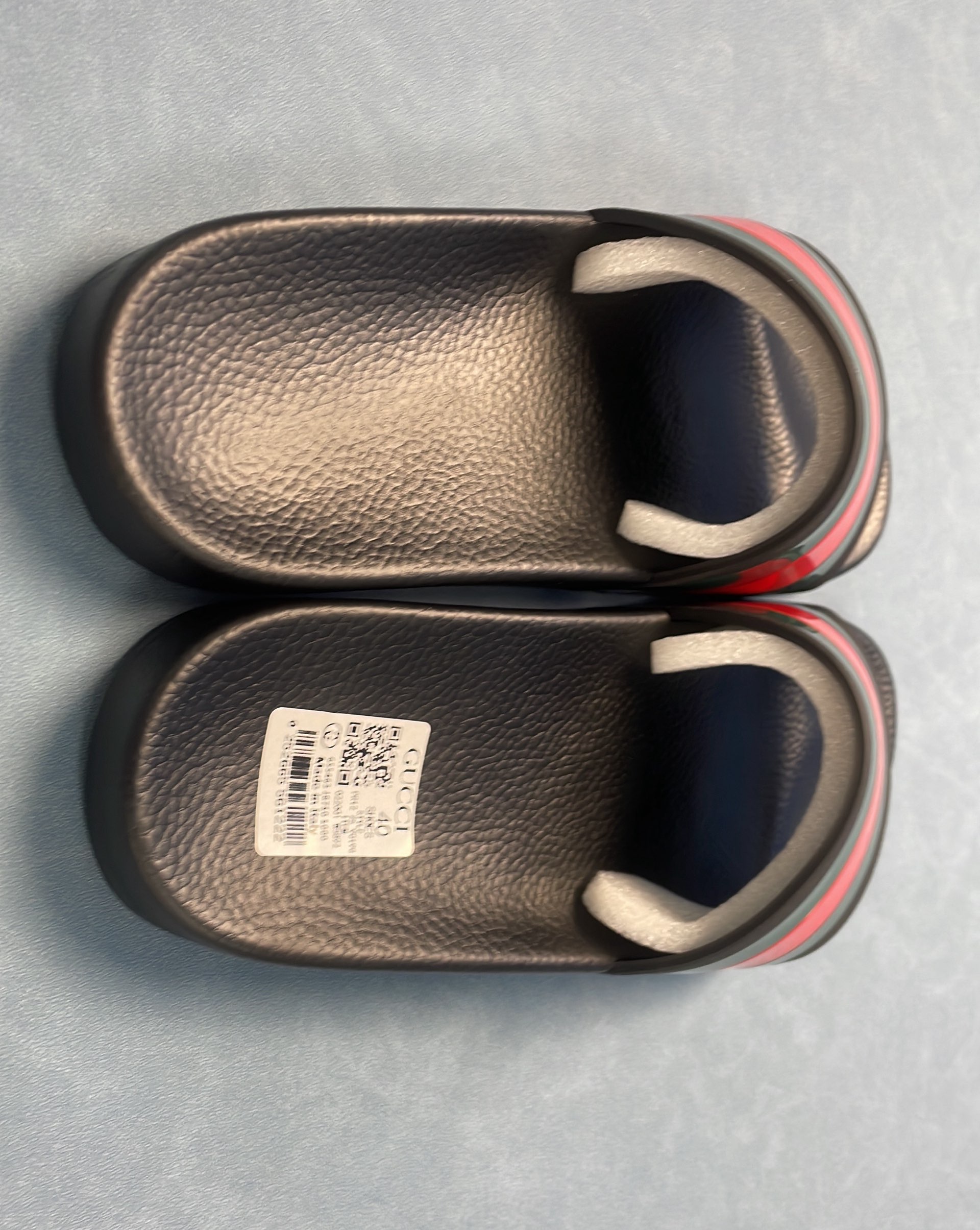 Gucci Black Red Green Web Slide Sandals Men's Summer Shoes