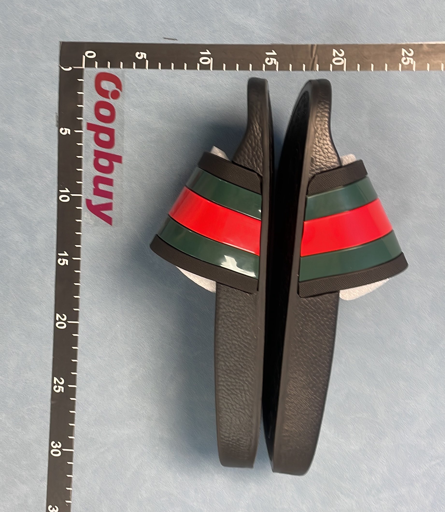 Gucci Black Red Green Web Slide Sandals Men's Summer Shoes