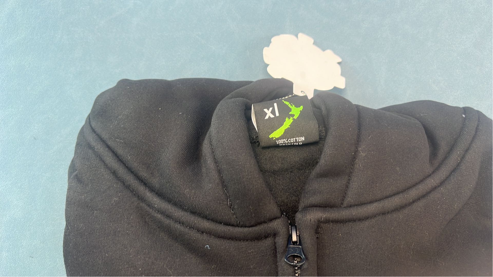 HUGO Black Zip-Up Hoodie with Teal Logo Design