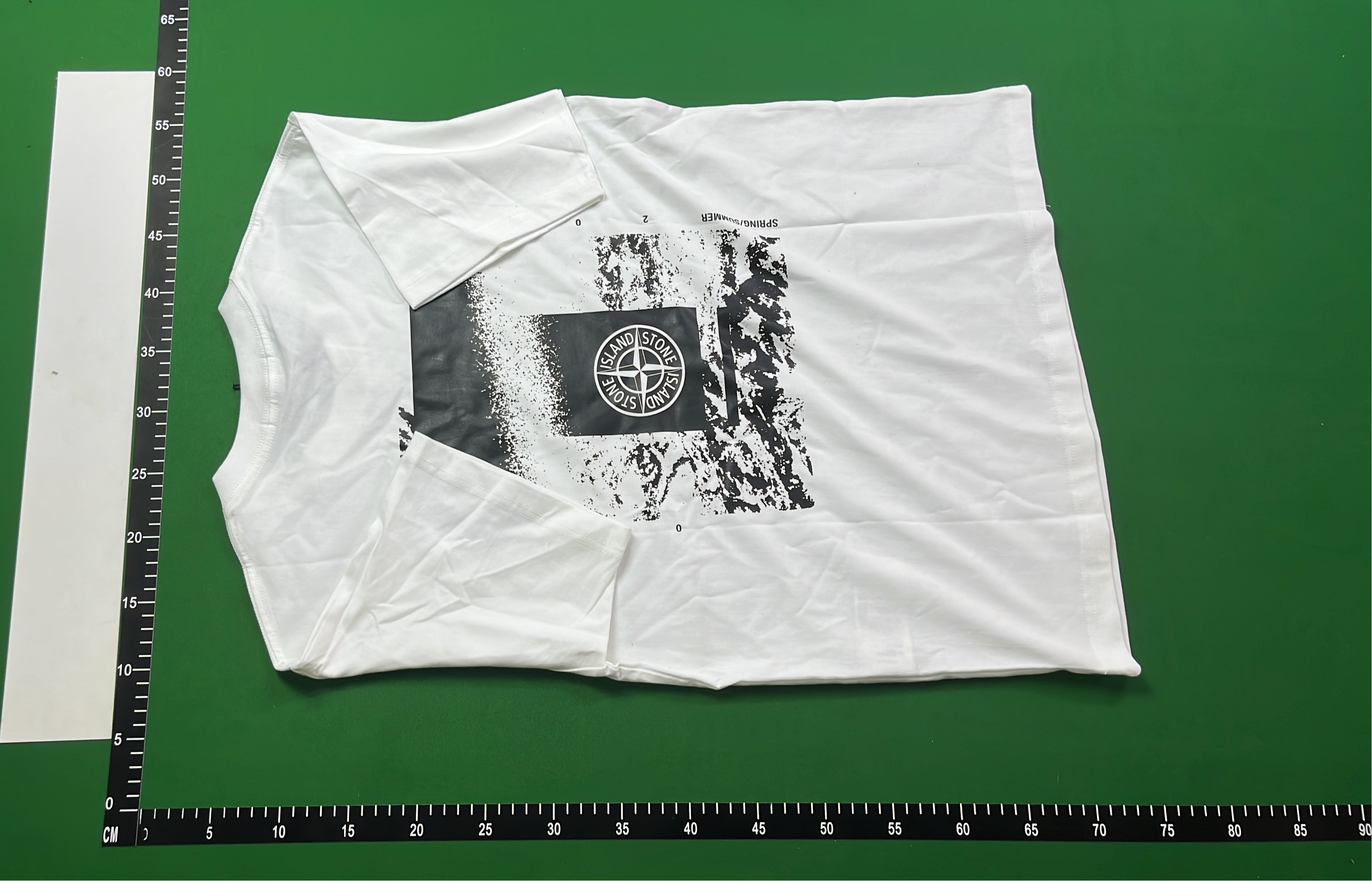Stone Island White T-Shirt with Compass Logo