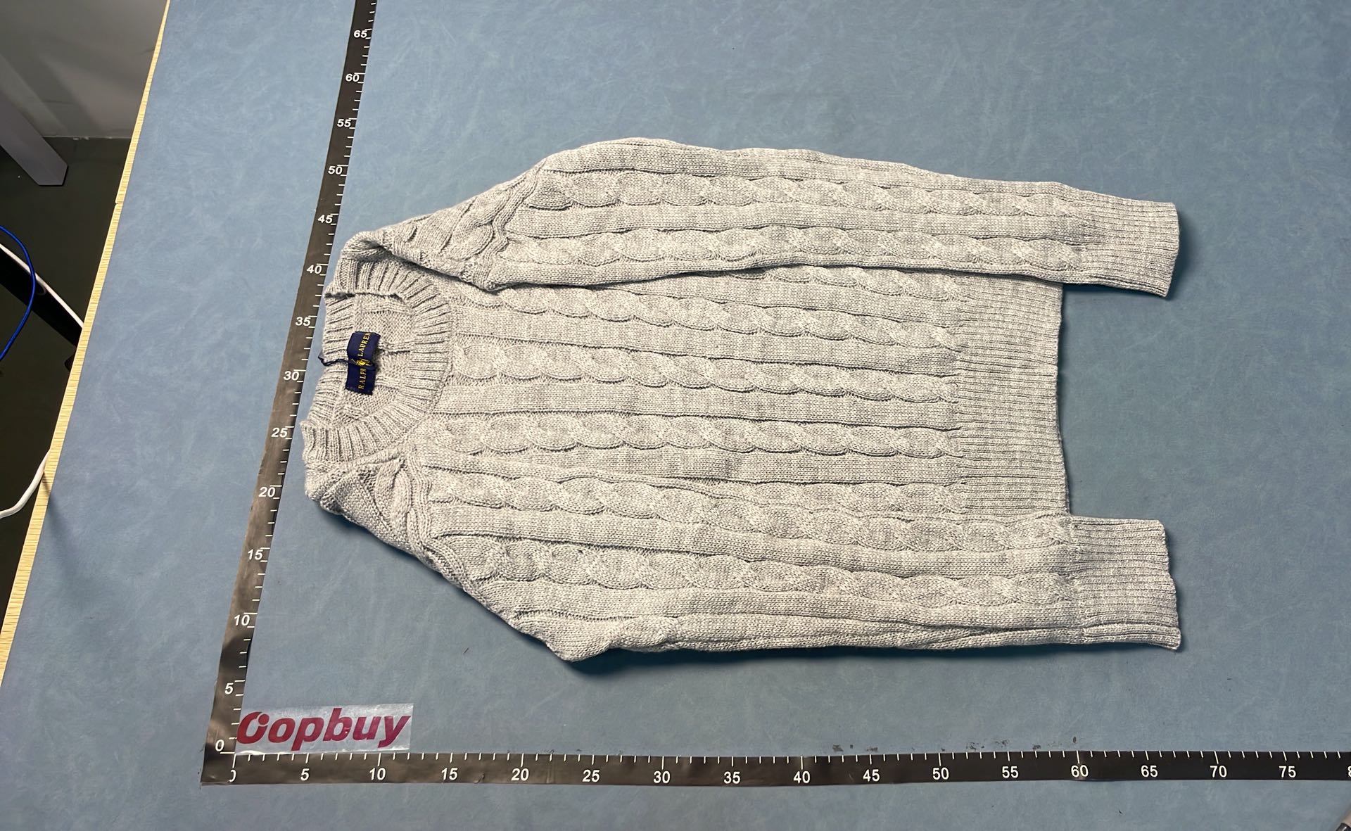 Men's Black Cable Knit V-Neck Sweater