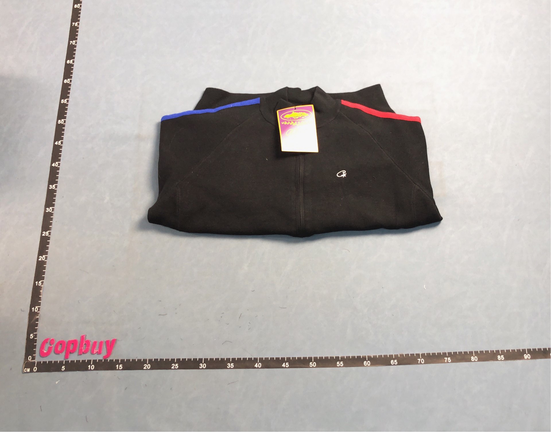 Calvin Klein Zip-Up Sweater in Cream and Black