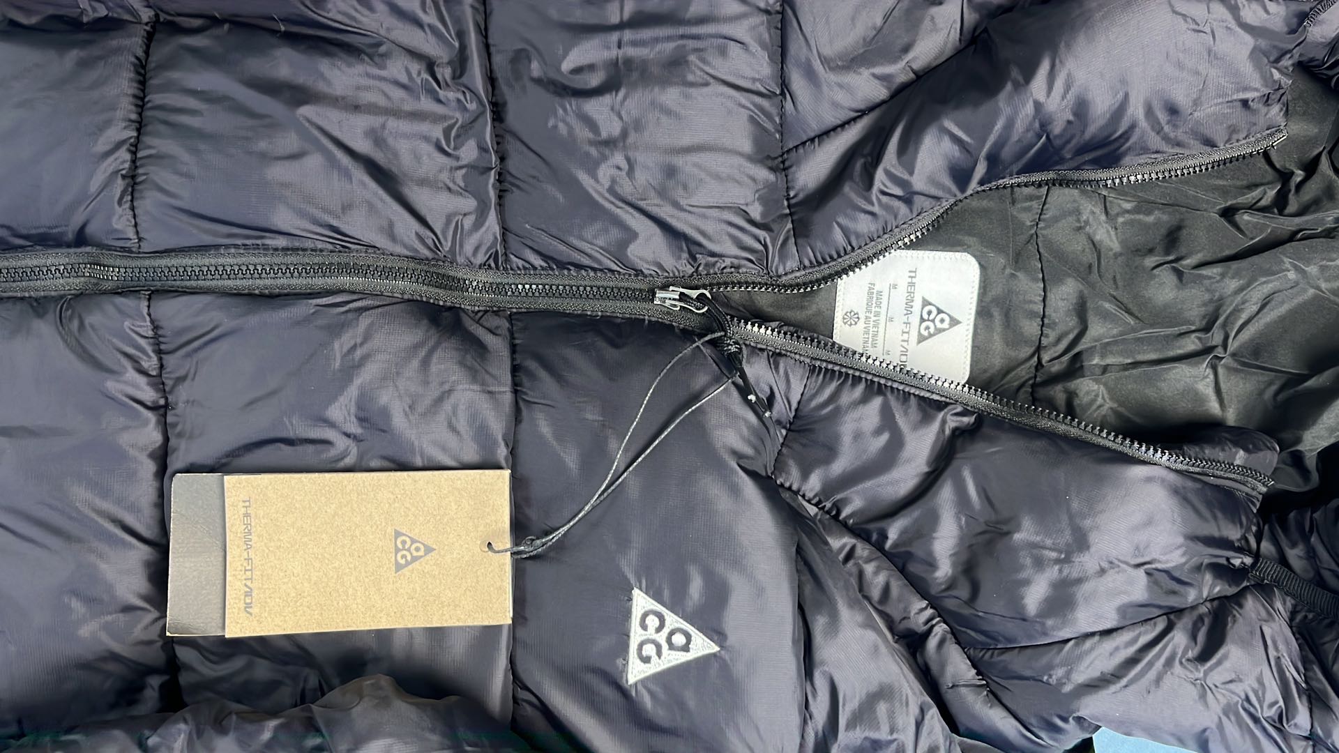 Men's Black Puffer Jacket with Hood and Logo