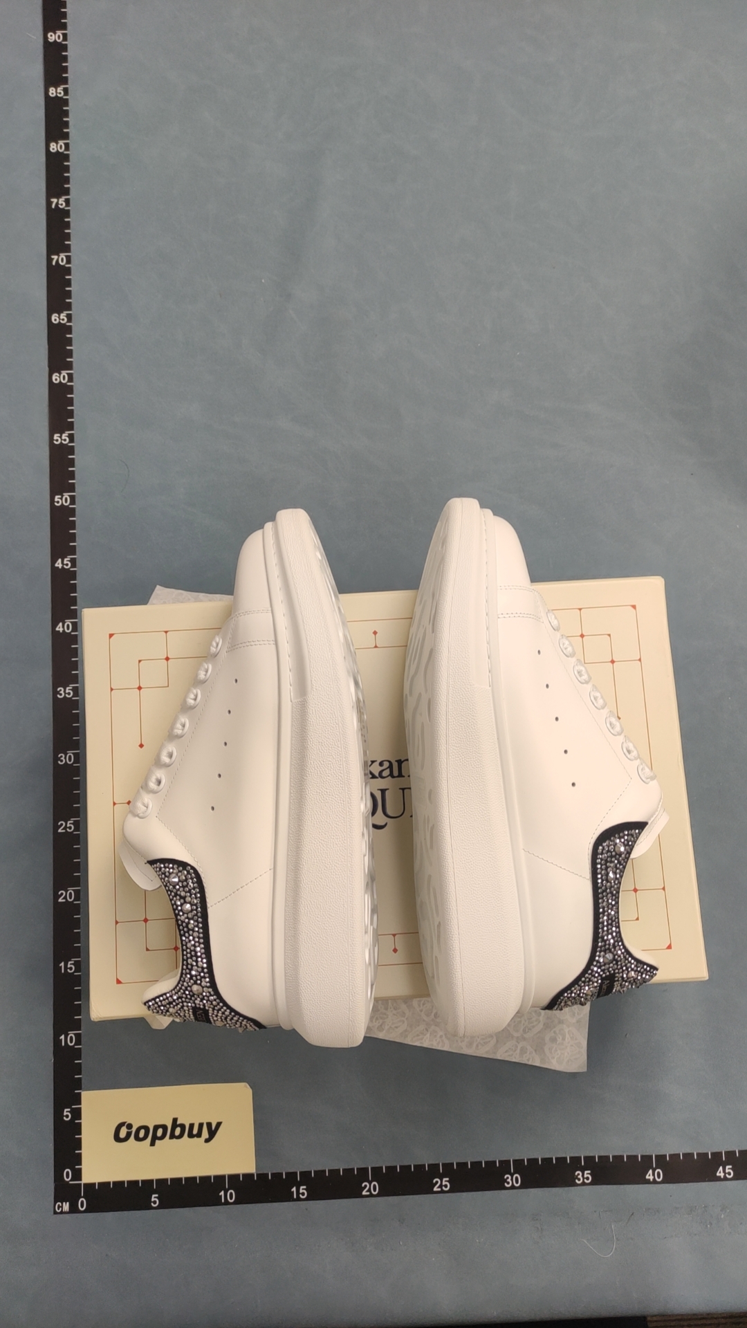 White Alexander McQueen Sneakers with Silver Heel Panel